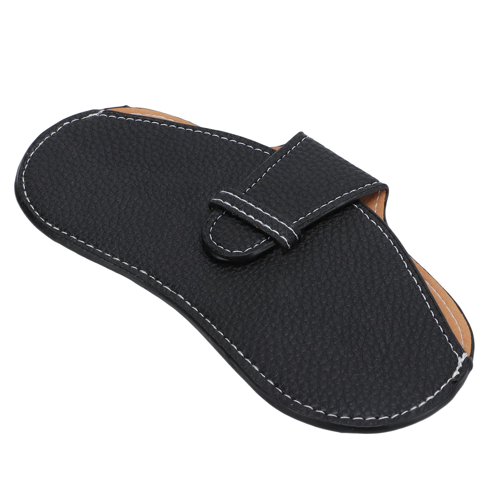 Leather Sunglasses Case Portable PU Leather Eyeglass Case Leather Wear Resistant Simple Eyeglass Case for Sunglasses Black - Image 5