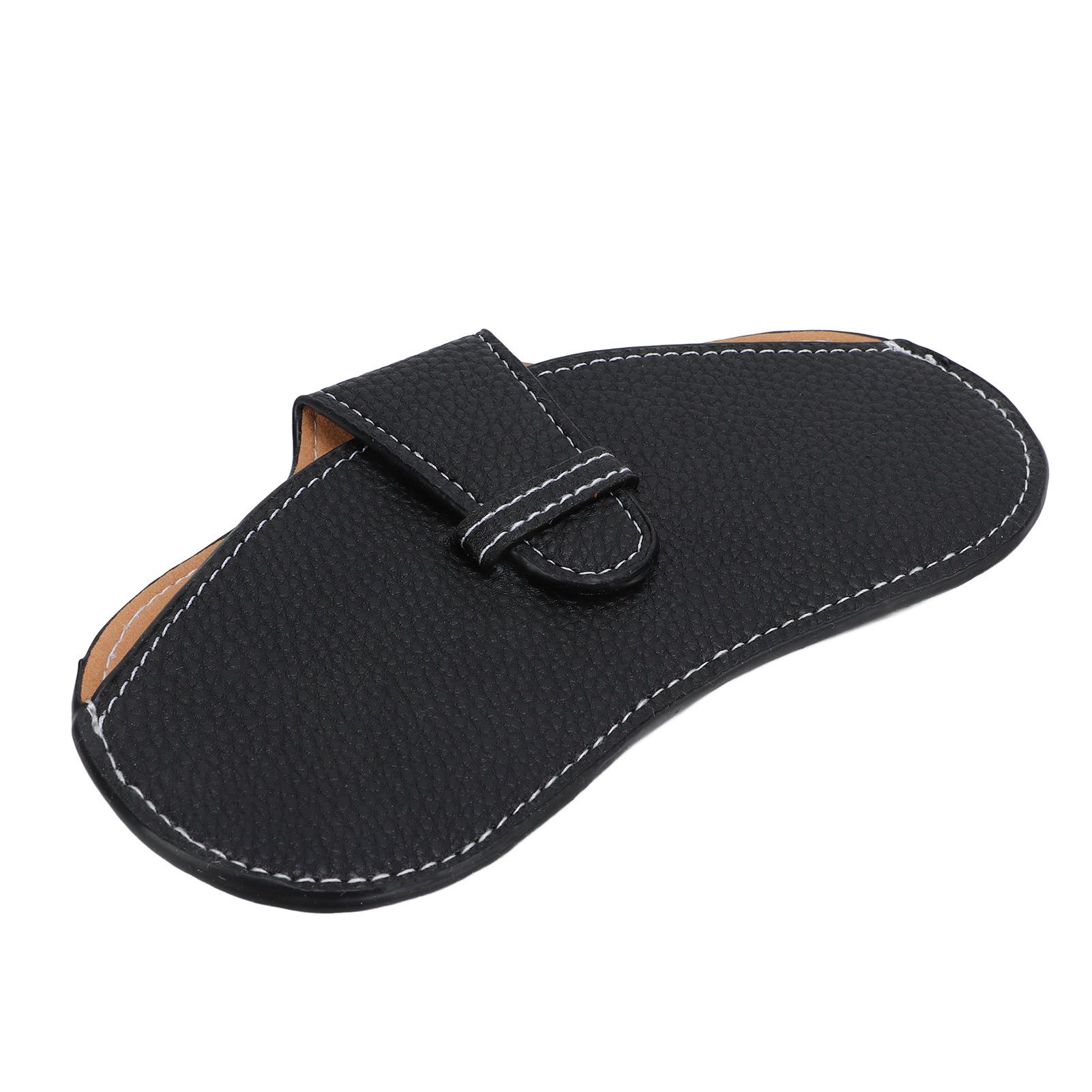 Leather Sunglasses Case Portable PU Leather Eyeglass Case Leather Wear Resistant Simple Eyeglass Case for Sunglasses Black - Image 6
