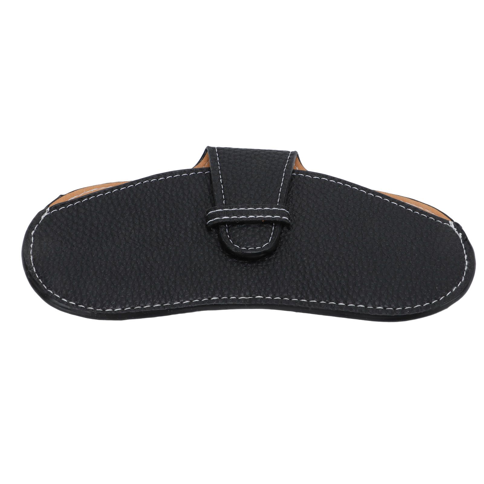 Leather Sunglasses Case Portable PU Leather Eyeglass Case Leather Wear Resistant Simple Eyeglass Case for Sunglasses Black - Image 7