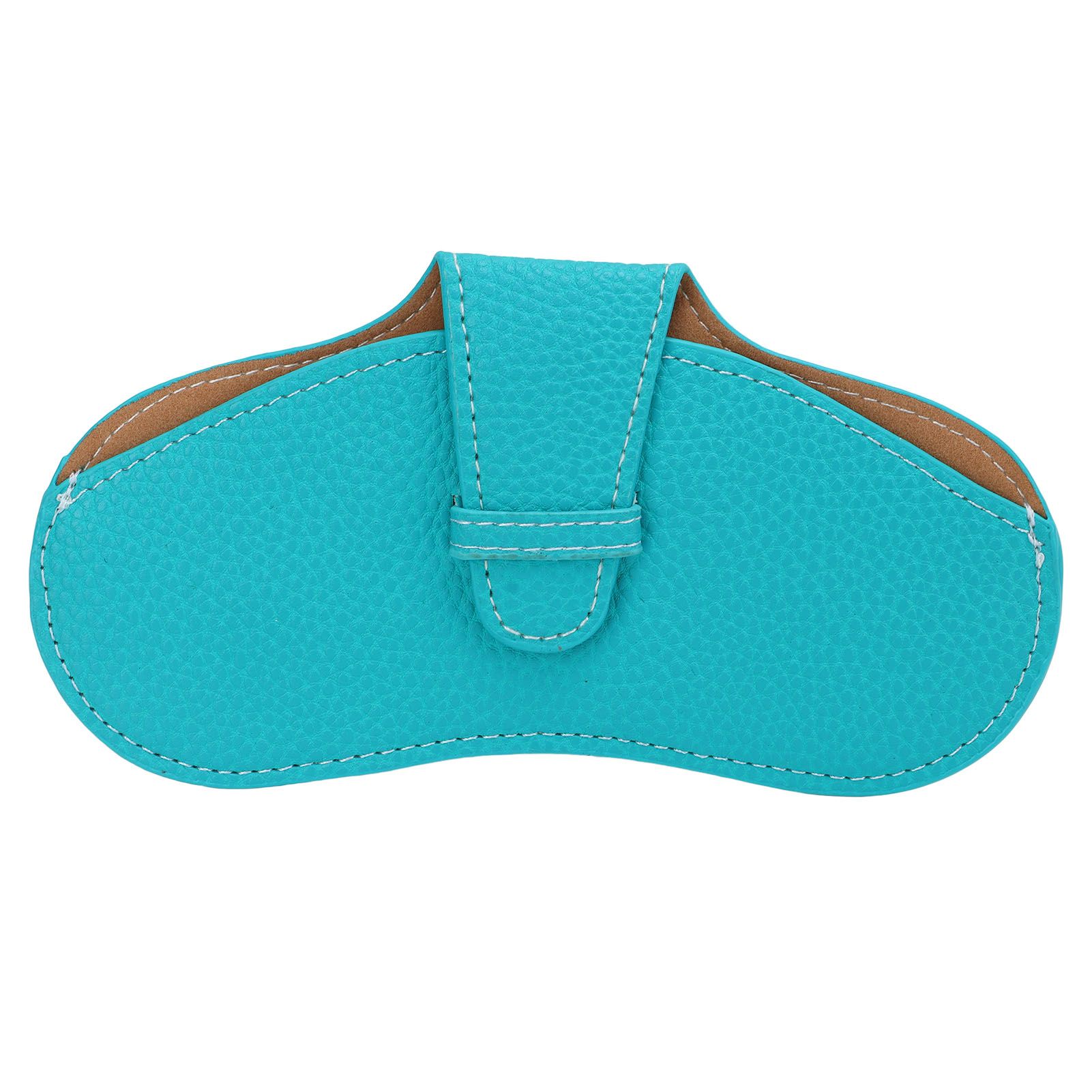 Leather Sunglasses Case Portable PU Leather Eyeglass Case Leather Wear Resistant Simple Eyeglass Case for Sunglasses Blue - Image 1