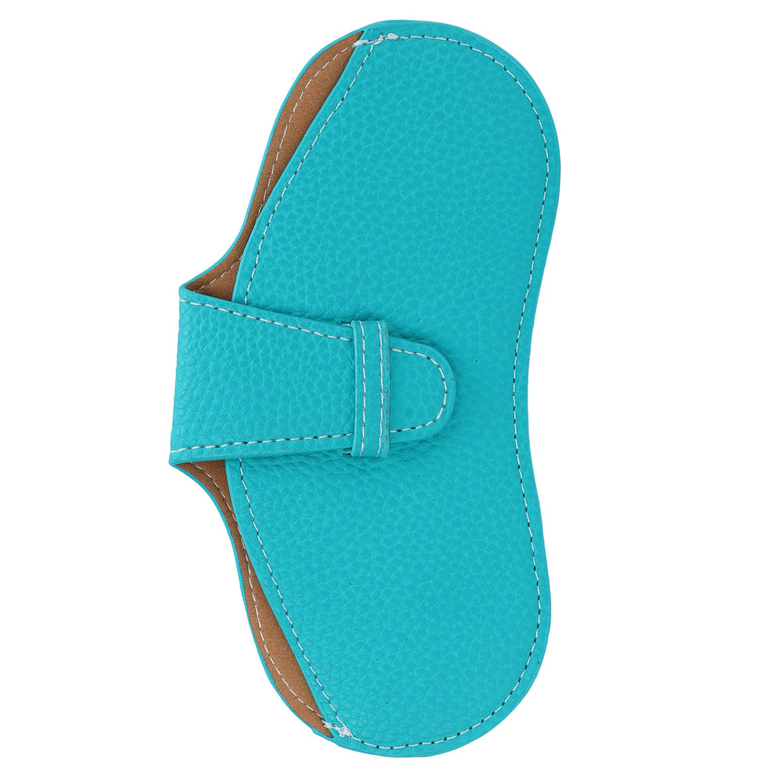 Leather Sunglasses Case Portable PU Leather Eyeglass Case Leather Wear Resistant Simple Eyeglass Case for Sunglasses Blue - Image 2