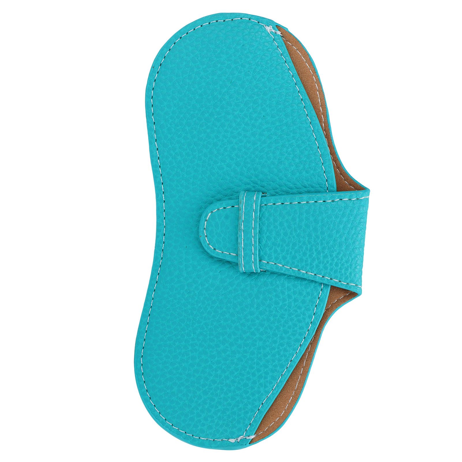 Leather Sunglasses Case Portable PU Leather Eyeglass Case Leather Wear Resistant Simple Eyeglass Case for Sunglasses Blue - Image 4