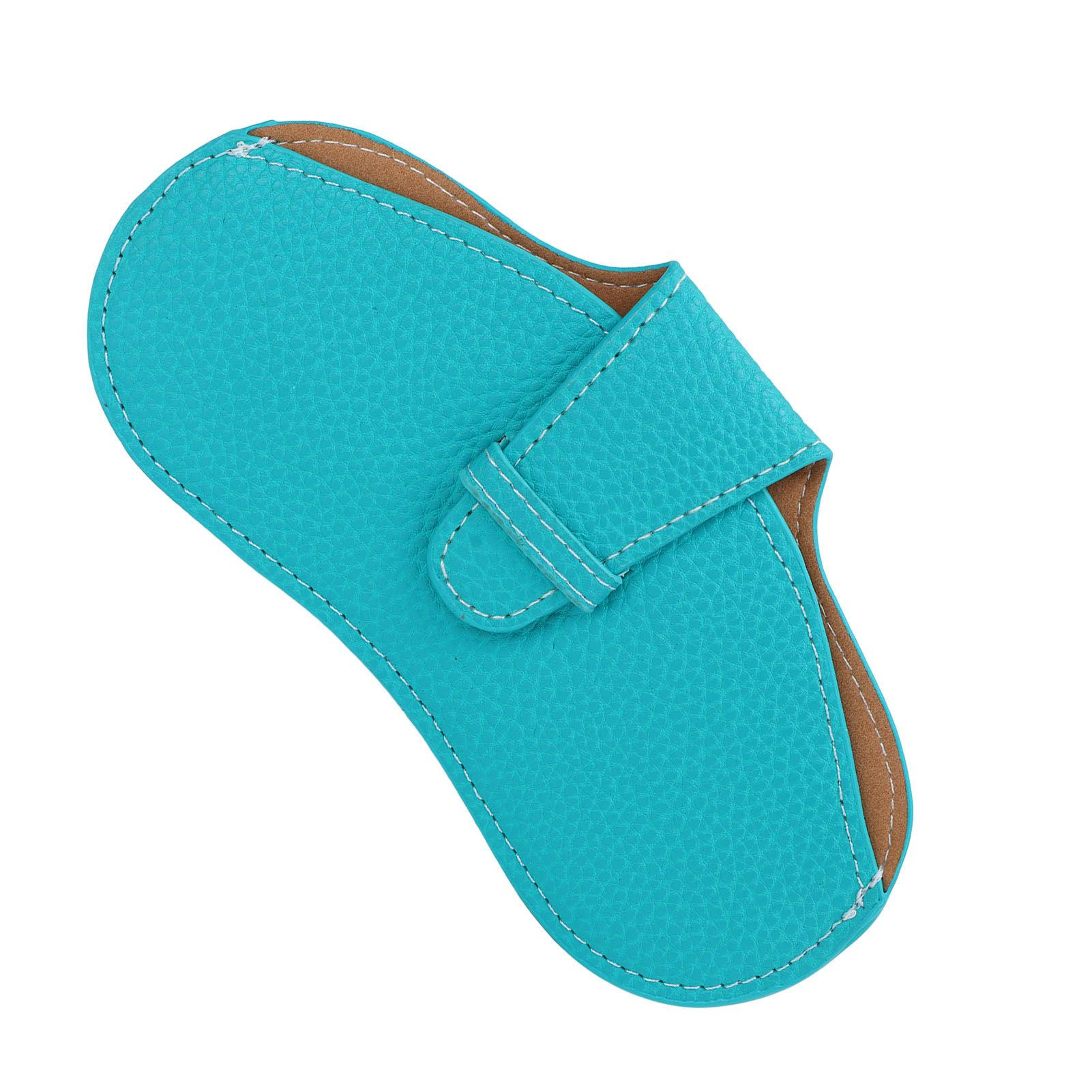 Leather Sunglasses Case Portable PU Leather Eyeglass Case Leather Wear Resistant Simple Eyeglass Case for Sunglasses Blue - Image 5