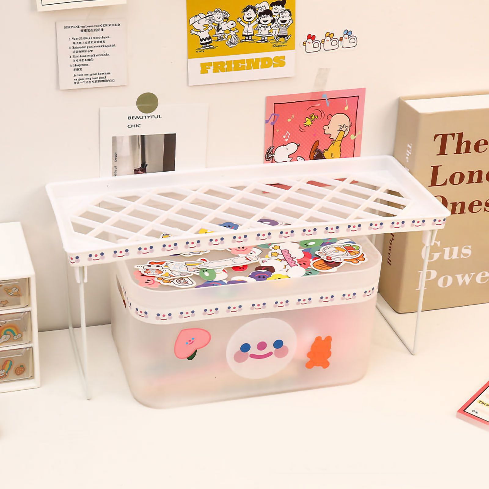 Desktop Foldable Shelf Space Saving Home Desk Storage Layered Rack for Dormitory Office School Small 34x14x16cm / 13.4x5.5x6.3in - Image 1