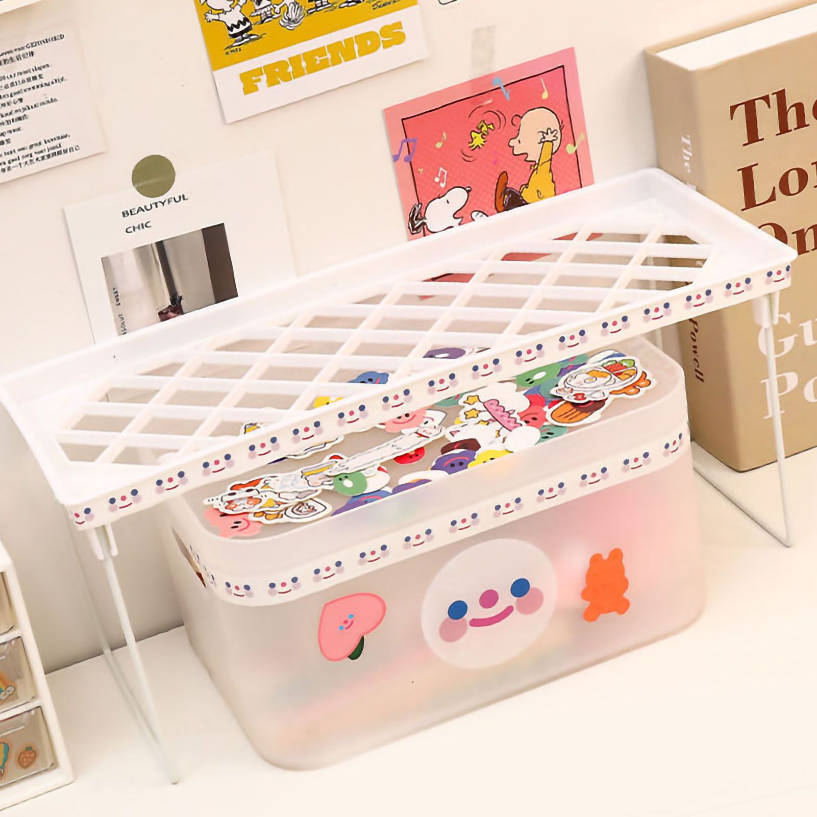 Desktop Foldable Shelf Space Saving Home Desk Storage Layered Rack for Dormitory Office School Small 34x14x16cm / 13.4x5.5x6.3in - Image 2