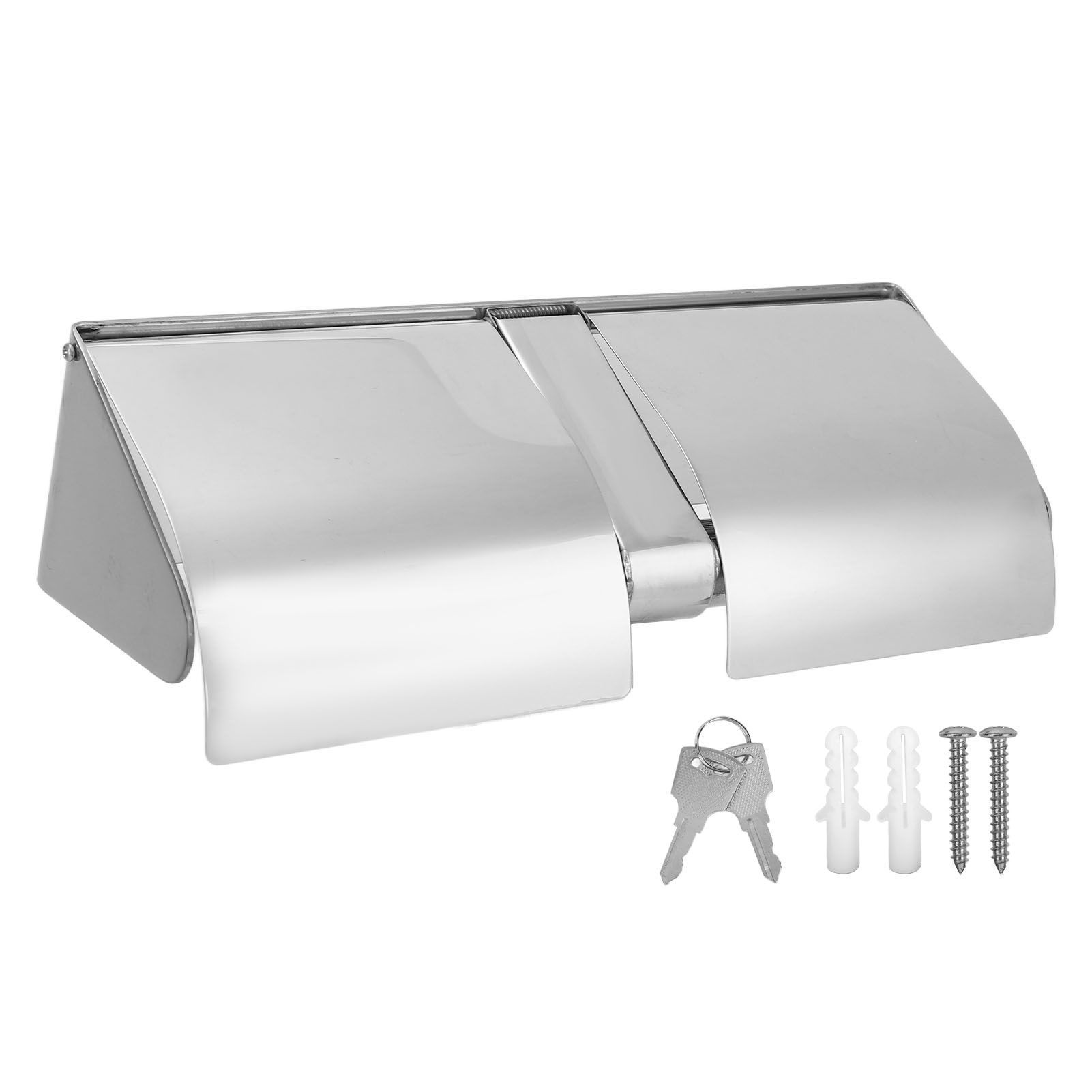 Toilet Paper Holder 304 Stainless Steel Wall Mounted With Lock and Cover Waterproof Bathroom Roll Tissue Holder - Image 1