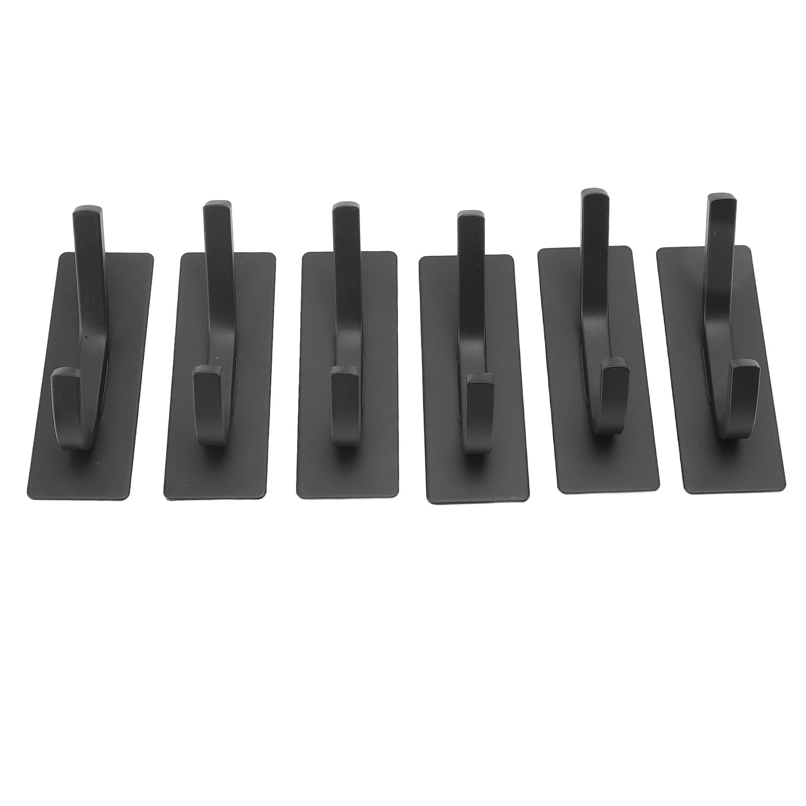 6Pcs Adhesive Hook Stainless Steel Dual Prong Wall Mounted Black for Towel Clothes - Image 3