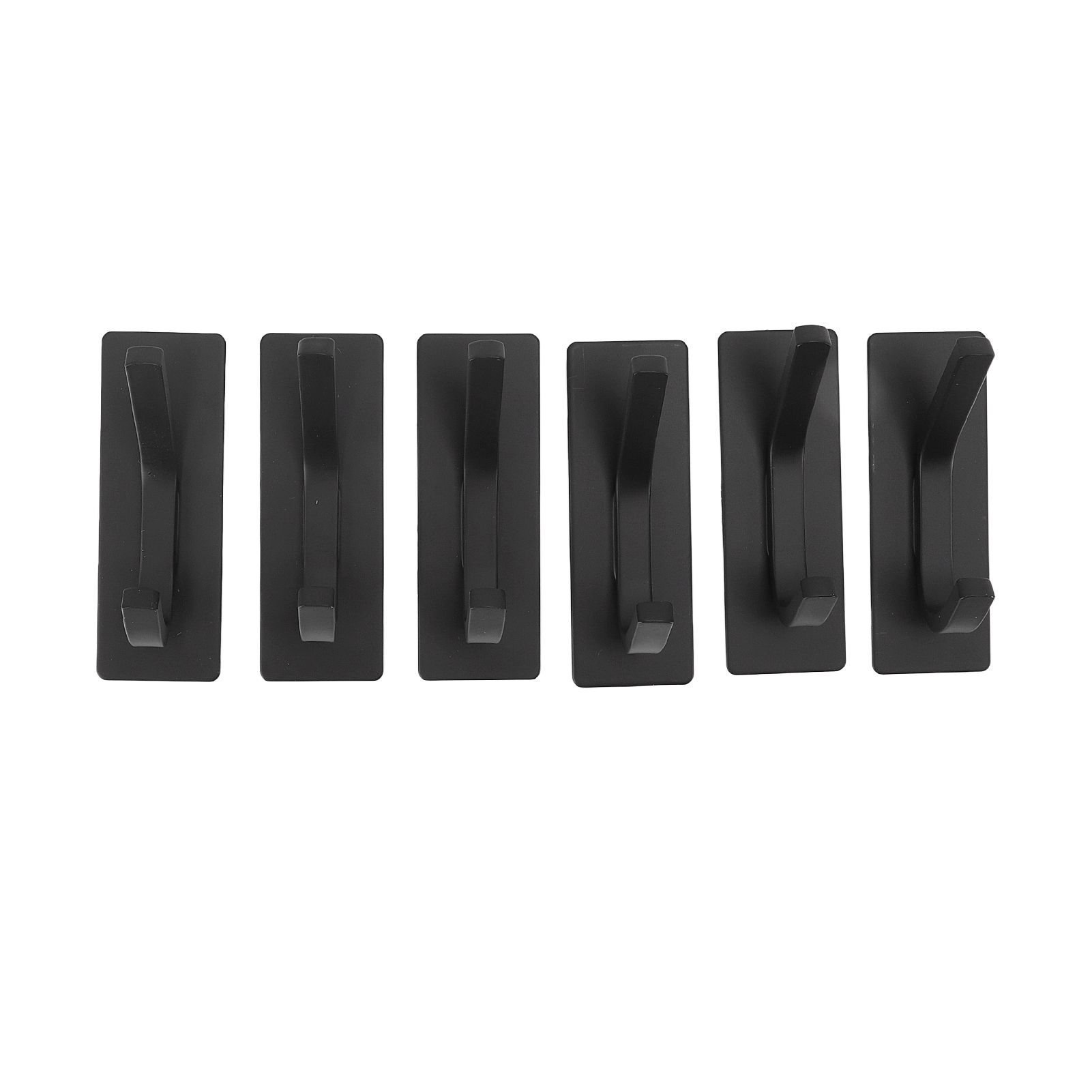 6Pcs Adhesive Hook Stainless Steel Dual Prong Wall Mounted Black for Towel Clothes - Image 4