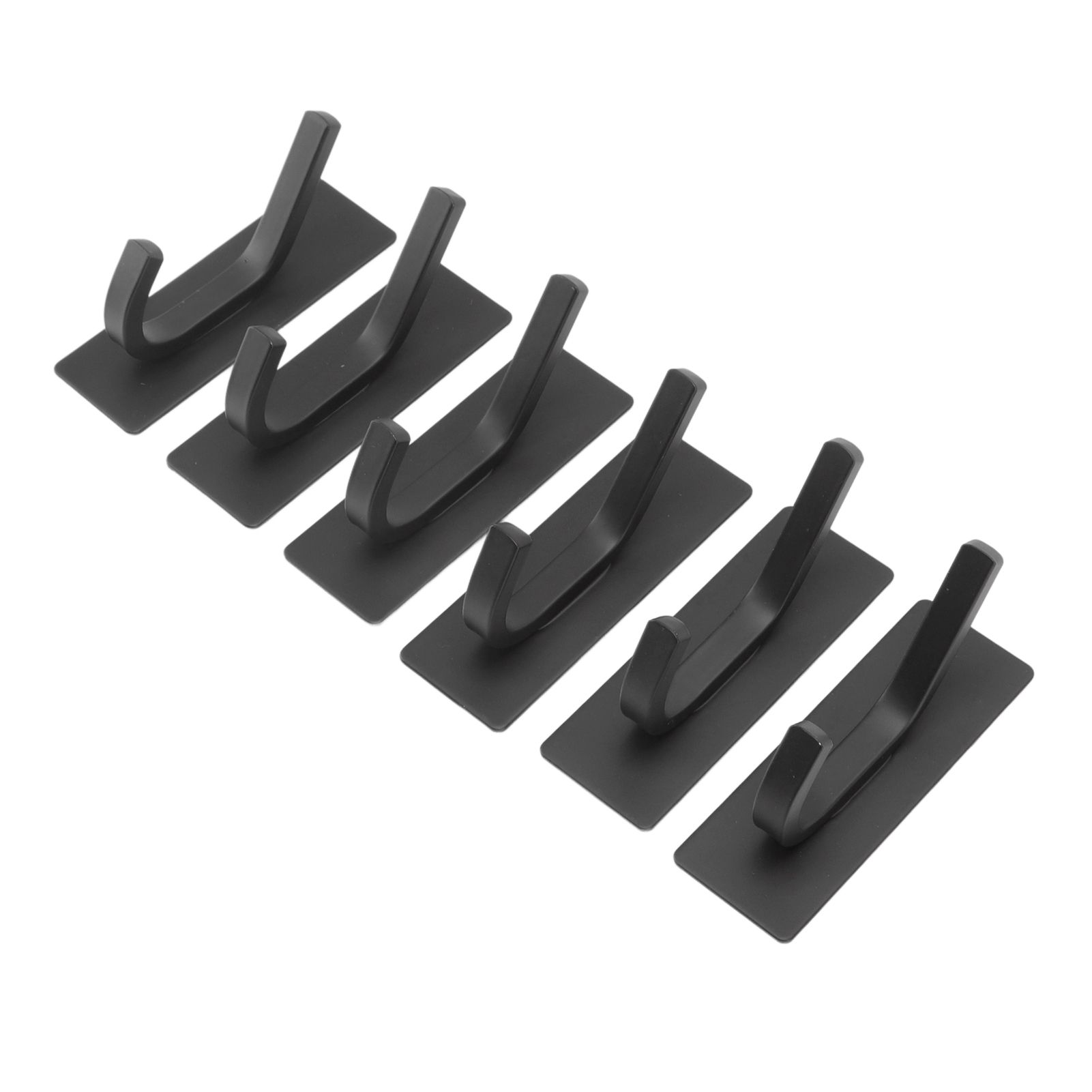 6Pcs Adhesive Hook Stainless Steel Dual Prong Wall Mounted Black for Towel Clothes - Image 5
