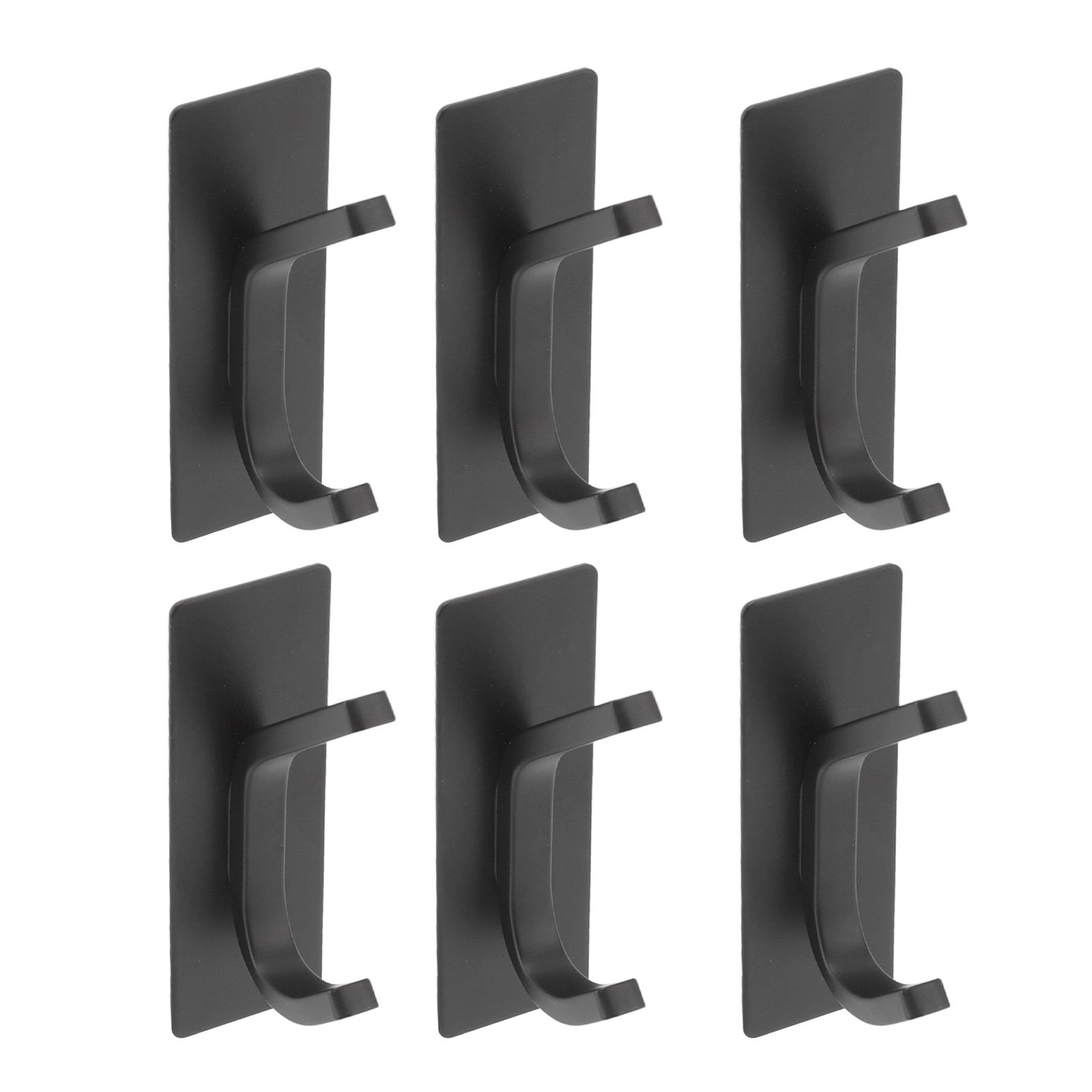 6Pcs Adhesive Hook Stainless Steel Dual Prong Wall Mounted Black for Towel Clothes - Image 7