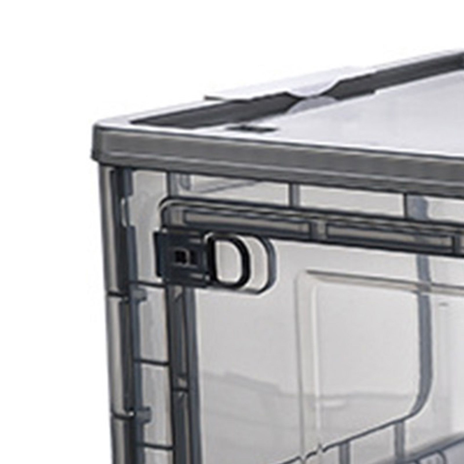 Storage Box Side Doors Clear Large Capacity Container with Wheel for Home Office Tea White 3 Door 55L - Image 4