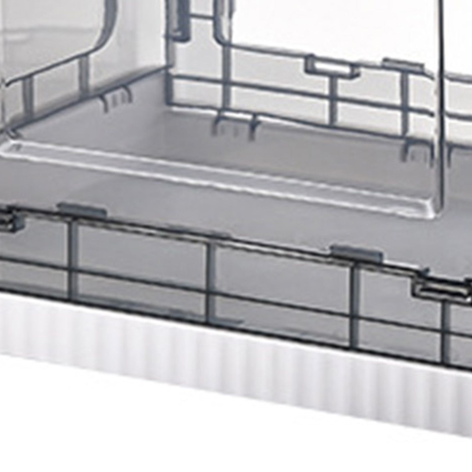 Storage Box Side Doors Clear Large Capacity Container with Wheel for Home Office Tea White 3 Door 55L - Image 5