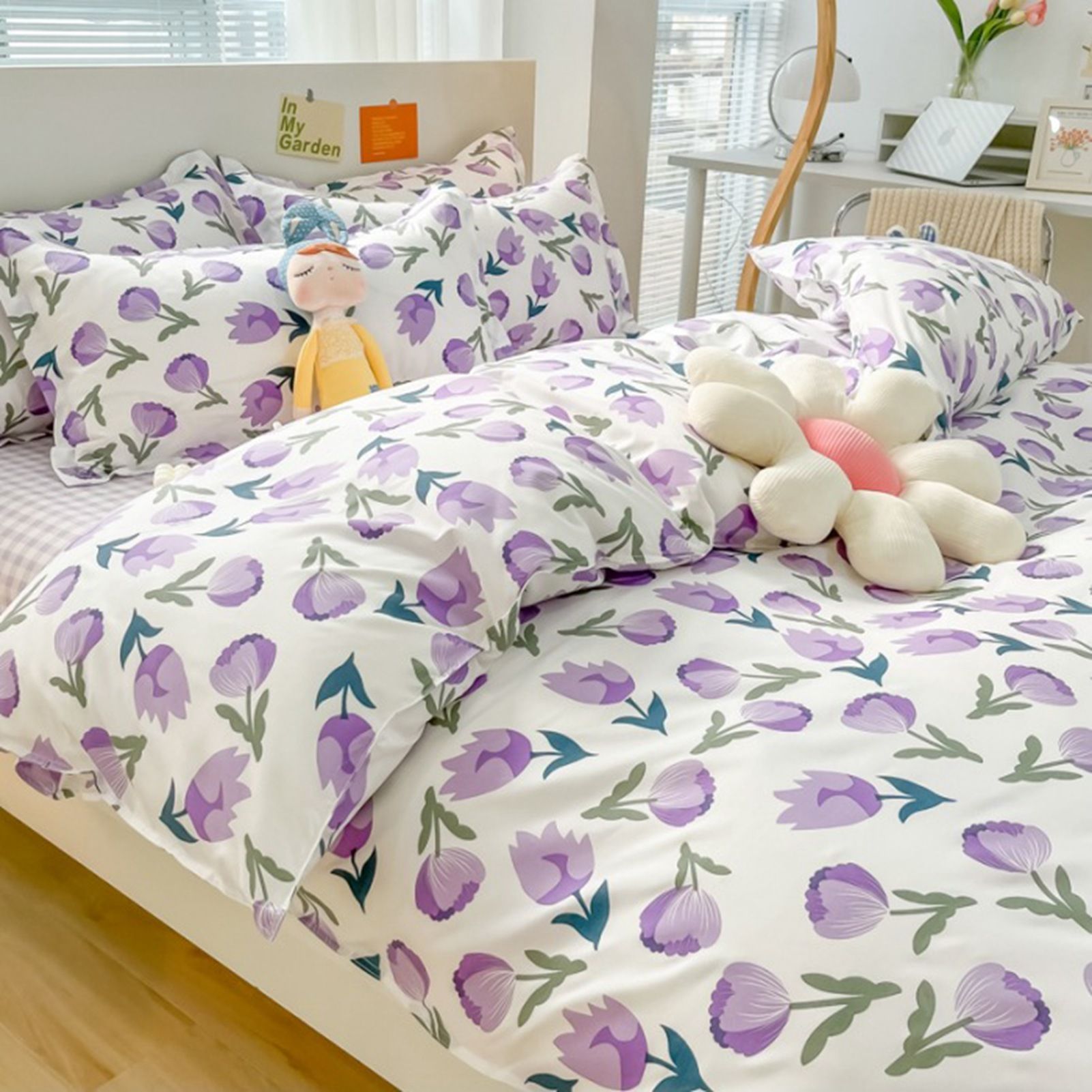 Home Bed Set 4pcs Thickened Brushed Simple Style Breathable Skin Friendly Cotton Bedding Comforter Sets - Image 1