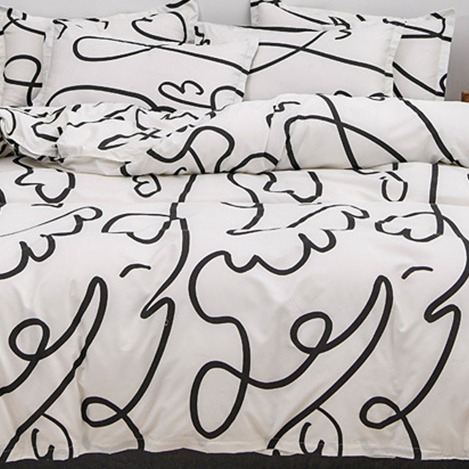 Home Bed Set 3pcs Thickened Brushed Simple Style Breathable Skin Friendly Cotton Bedding Comforter Sets Impressionism 1.2m (4ft) Bed - Image 2