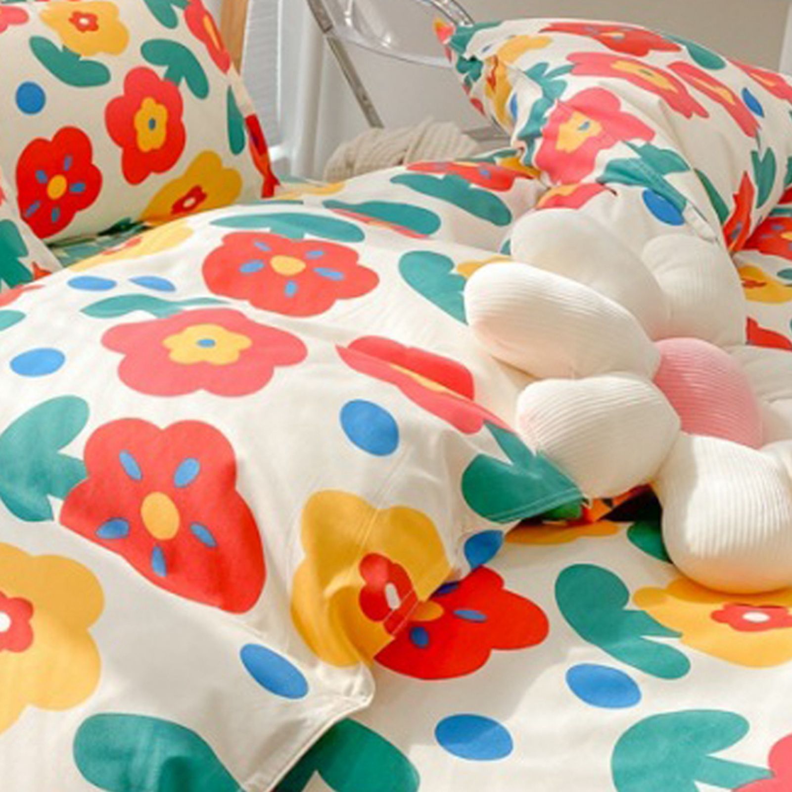 Home Bed Set 4pcs Thickened Brushed Simple Style Breathable Skin Friendly Cotton Bedding Comforter Sets - Image 3