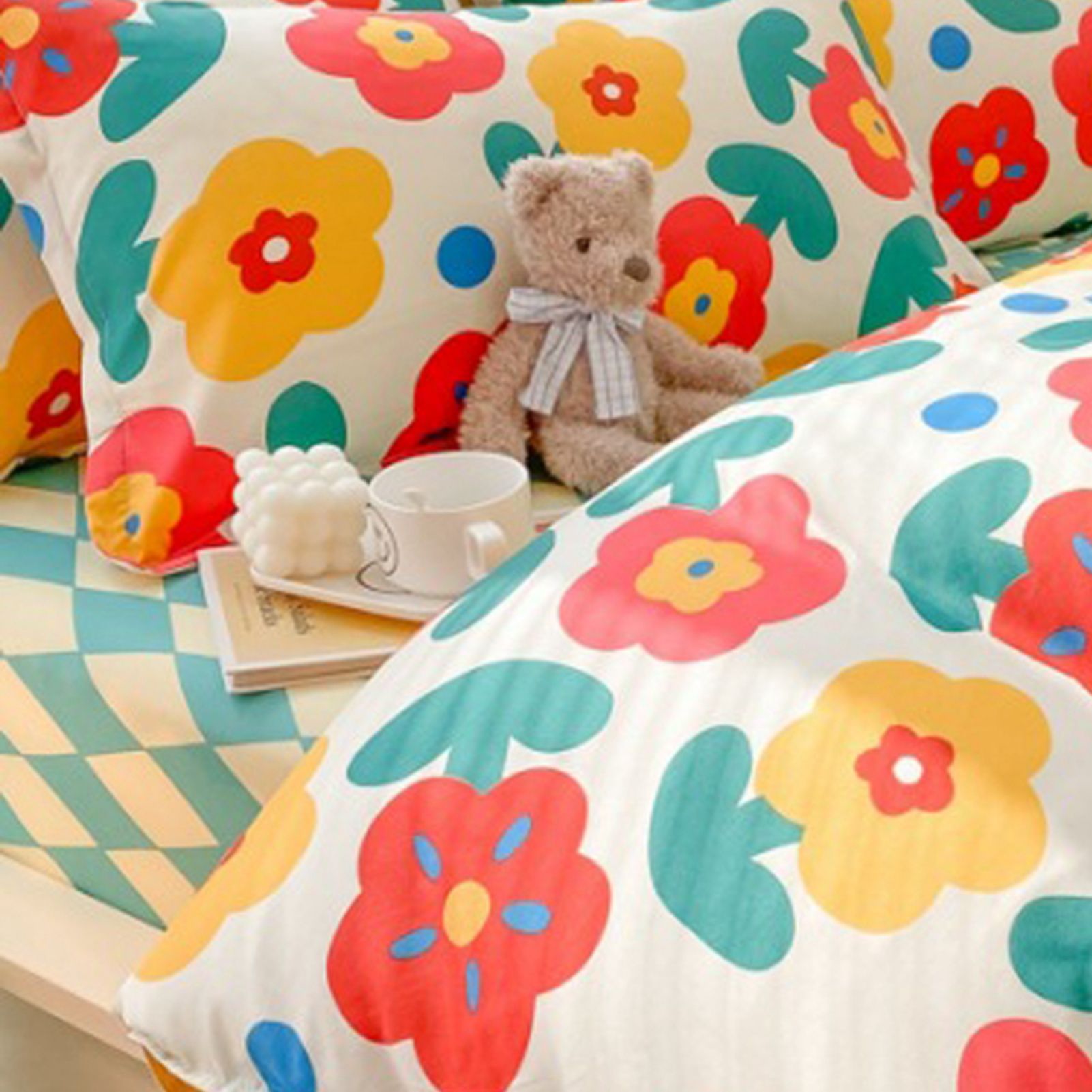 Home Bed Set 4pcs Thickened Brushed Simple Style Breathable Skin Friendly Cotton Bedding Comforter Sets - Image 4