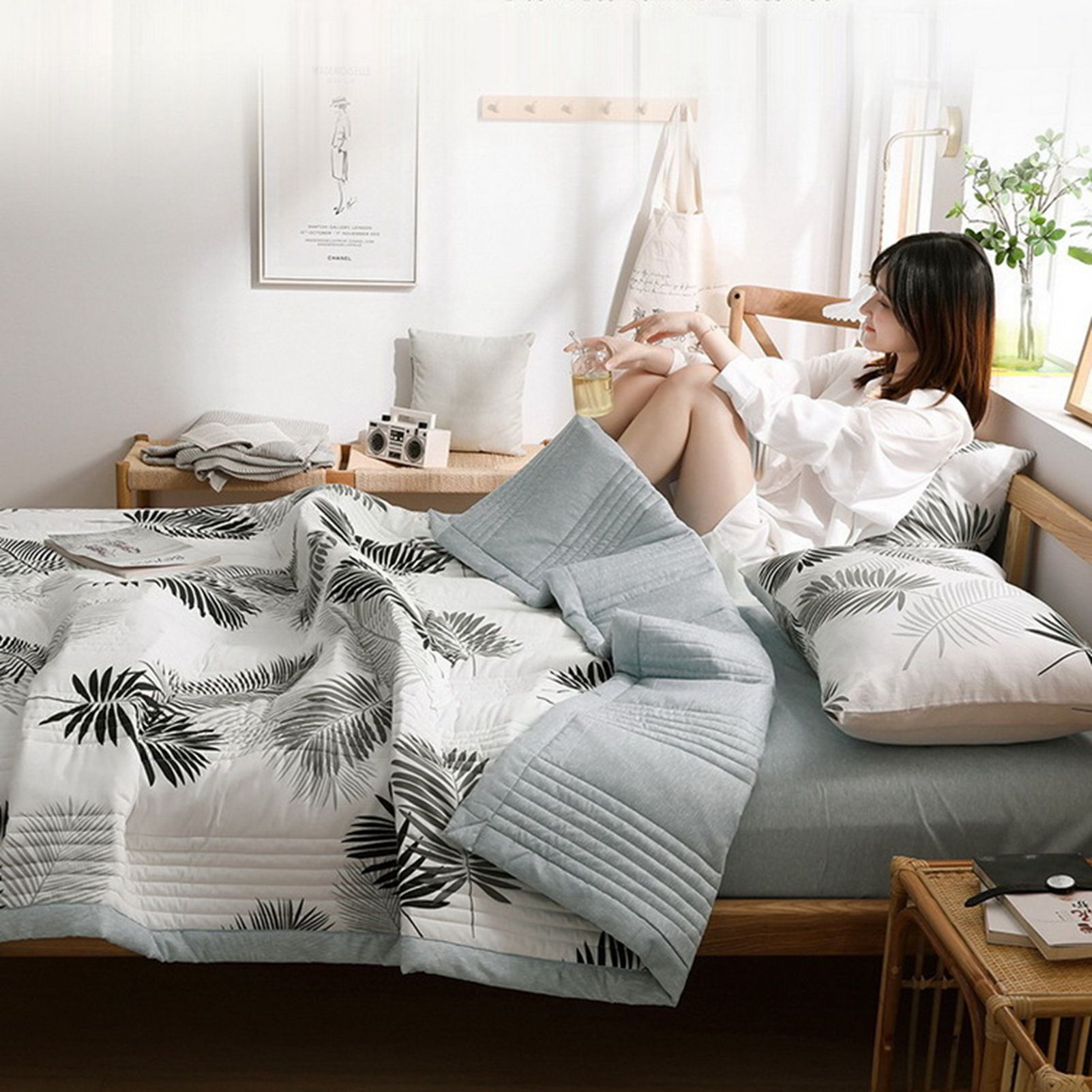 Air Conditioner Quilt Washable Cotton Lightweight Quilt Summer Comforter for Children Adult Type 1 150x200cm - Image 2