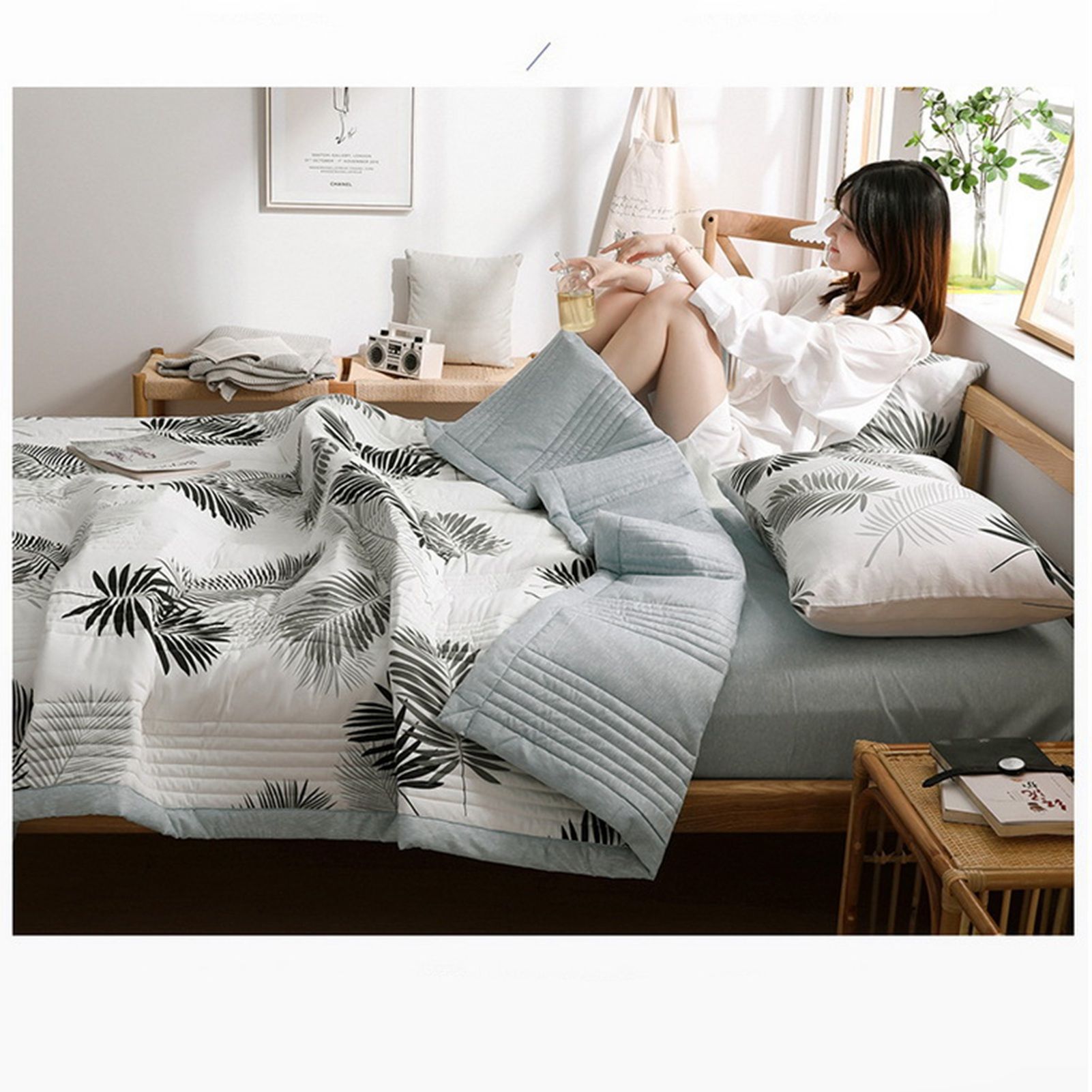 Air Conditioner Quilt Washable Cotton Lightweight Quilt Summer Comforter for Children Adult Type 1 150x200cm - Image 5