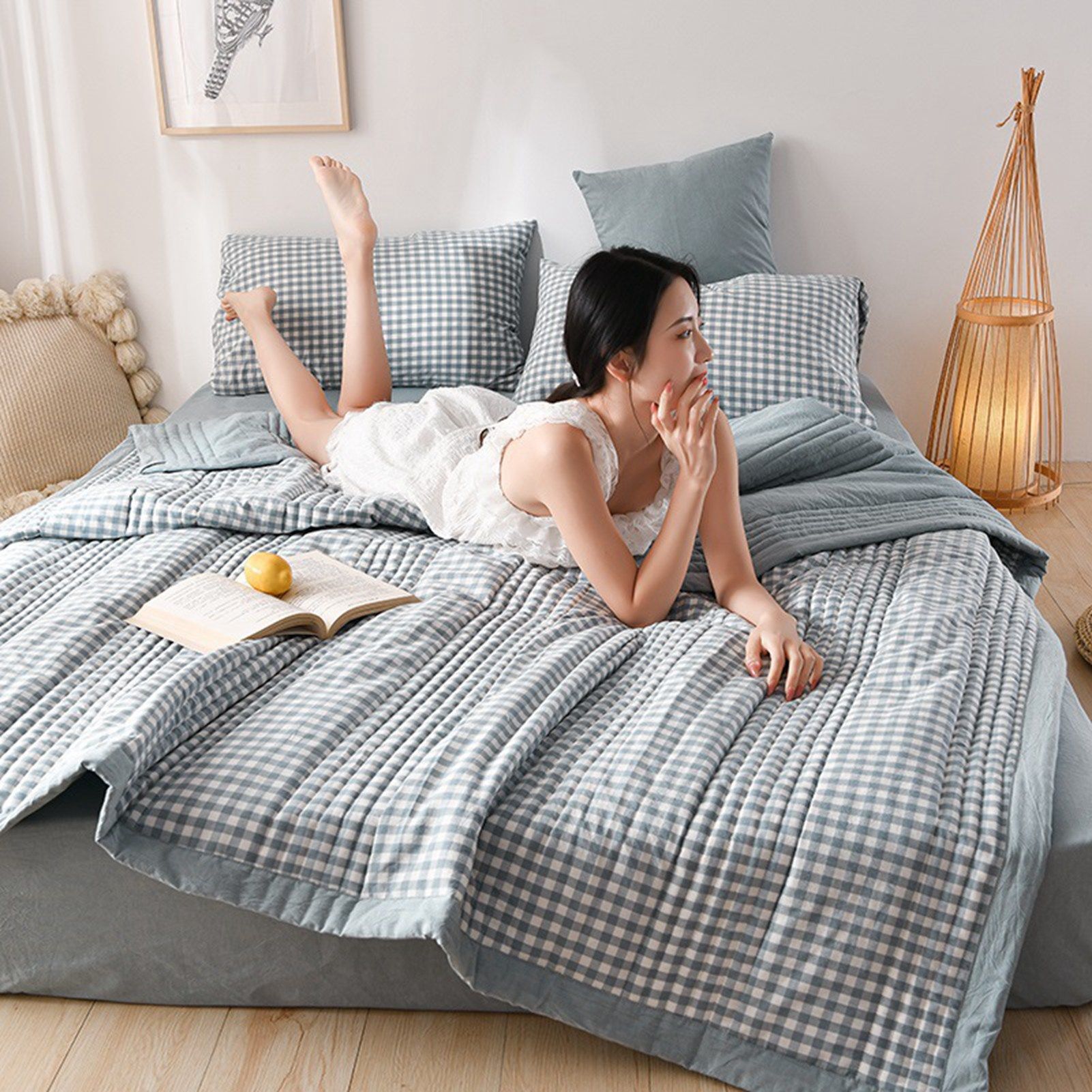 Air Conditioner Quilt Washable Cotton Lightweight Quilt Summer Comforter for Children Adult Type 2 200x230cm - Image 2