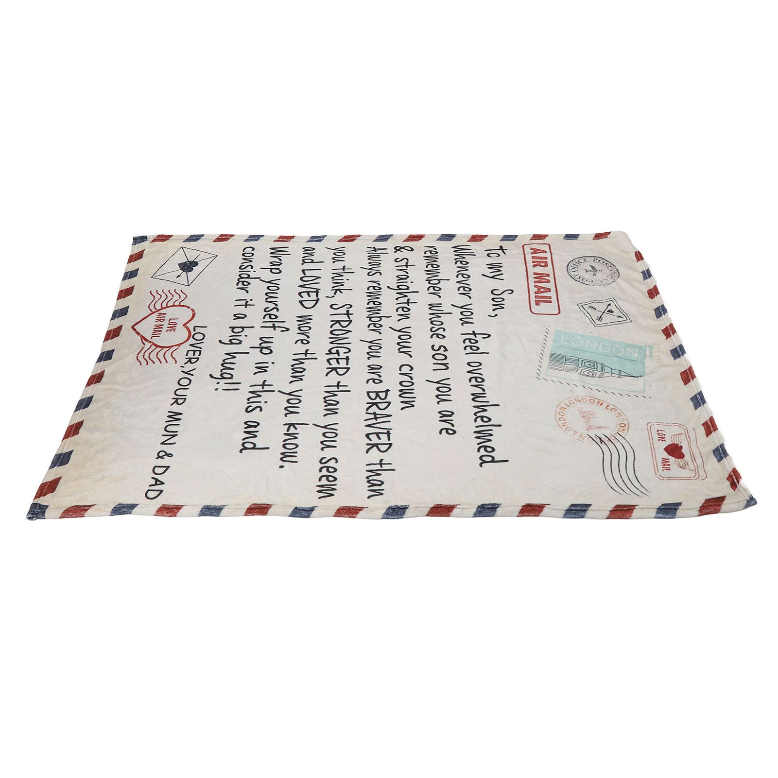 to My Son Blanket Double Sided Soft Skin Friendly Keep Warm Letter Blanket Expressing Love Air Conditioning Blanket C20220119 1 150x100cm - Image 7