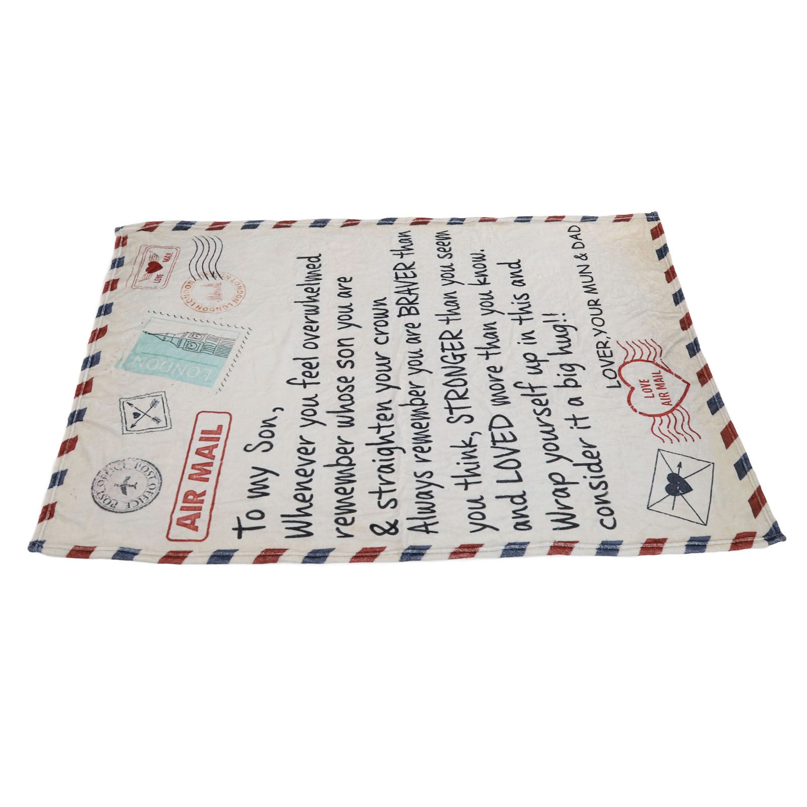 to My Son Blanket Double Sided Soft Skin Friendly Keep Warm Letter Blanket Expressing Love Air Conditioning Blanket C20220119 1 150x220cm - Image 4