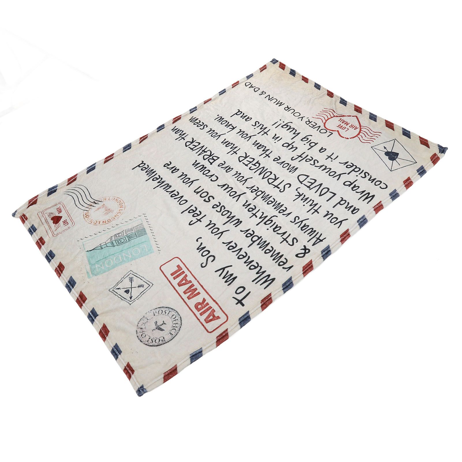 to My Son Blanket Double Sided Soft Skin Friendly Keep Warm Letter Blanket Expressing Love Air Conditioning Blanket C20220119 1 150x220cm - Image 5