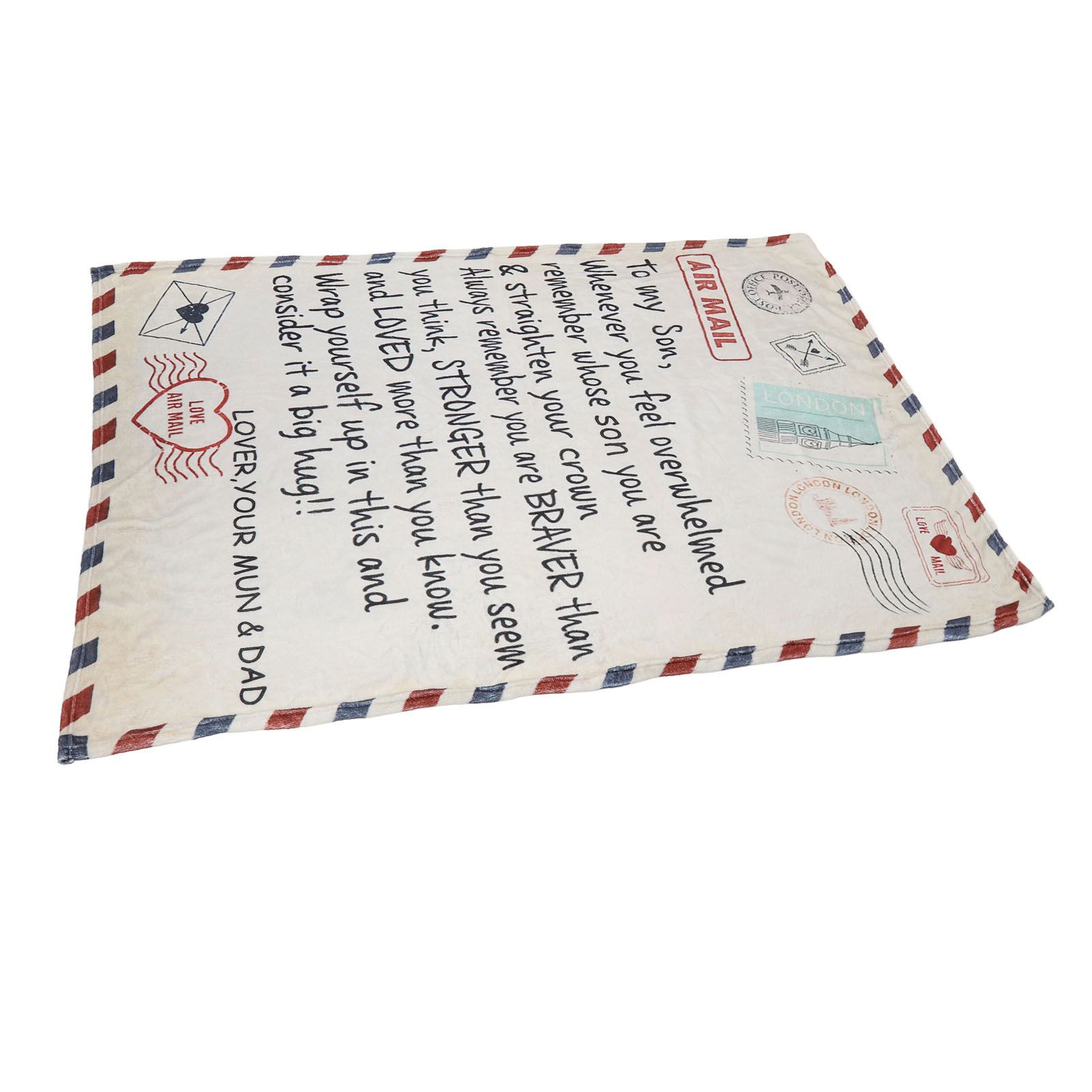 to My Son Blanket Double Sided Soft Skin Friendly Keep Warm Letter Blanket Expressing Love Air Conditioning Blanket C20220119 1 150x220cm - Image 8