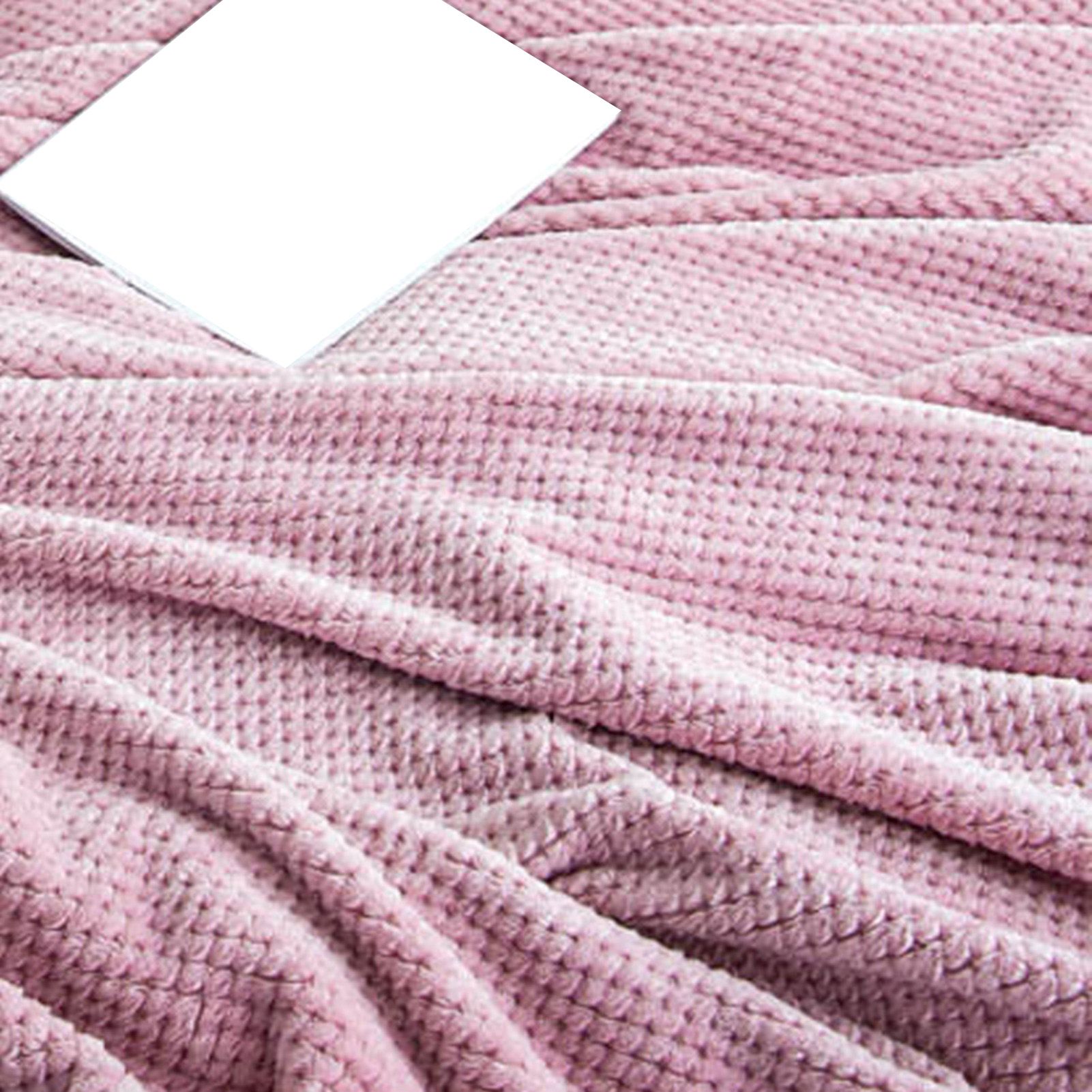Cooling Blanket Milk Fleece Lattice Jacquard Blanket Summer Cold Single Nap Blanket for Sofa Bed Office Bean Paste Color 150x200cm - Image 5