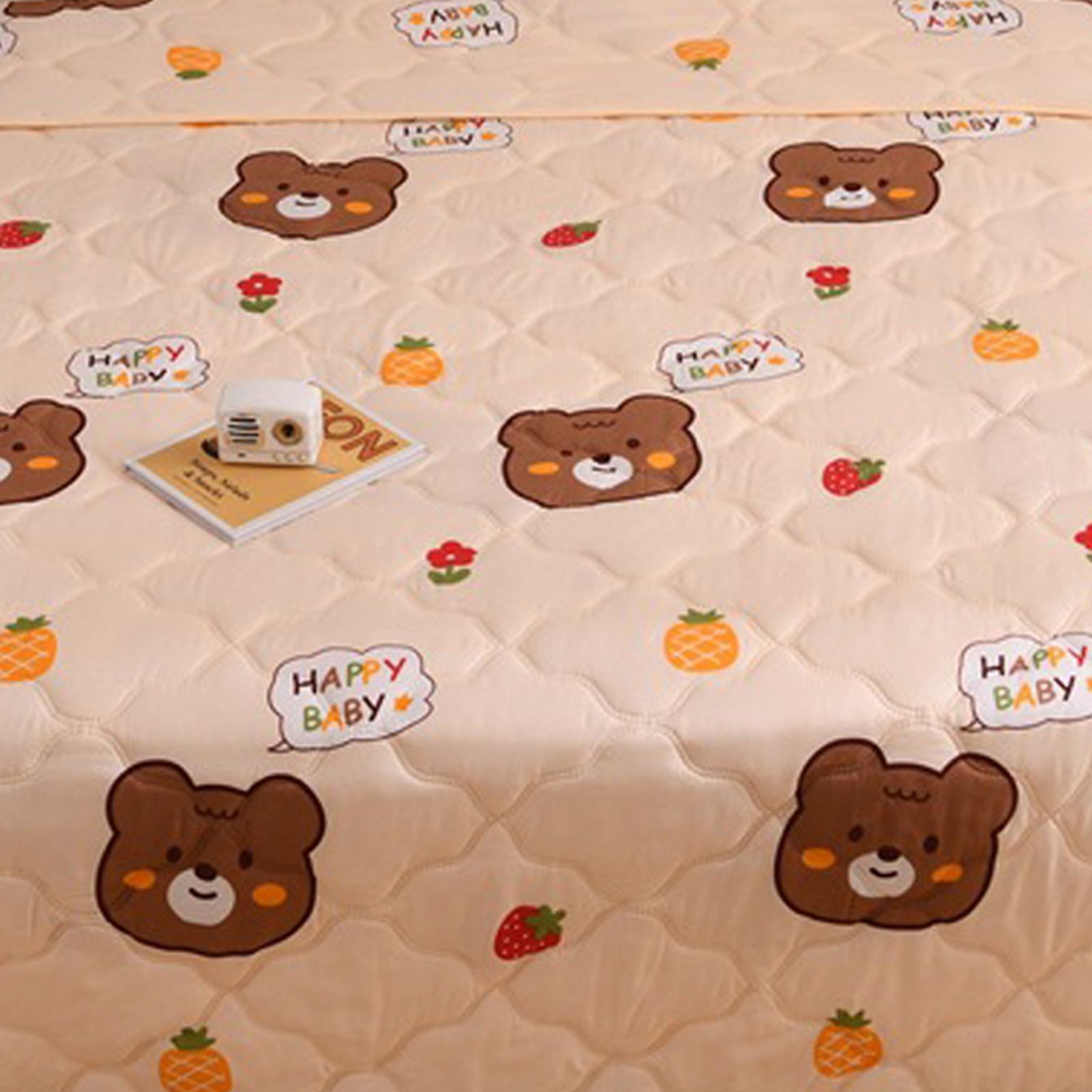 Cotton Quilt Washable Embroidery Ultrasonic Quilting Skin Friendly Cotton Comfortable Breathable Summer Quilt Bear 180x200cm - Image 4