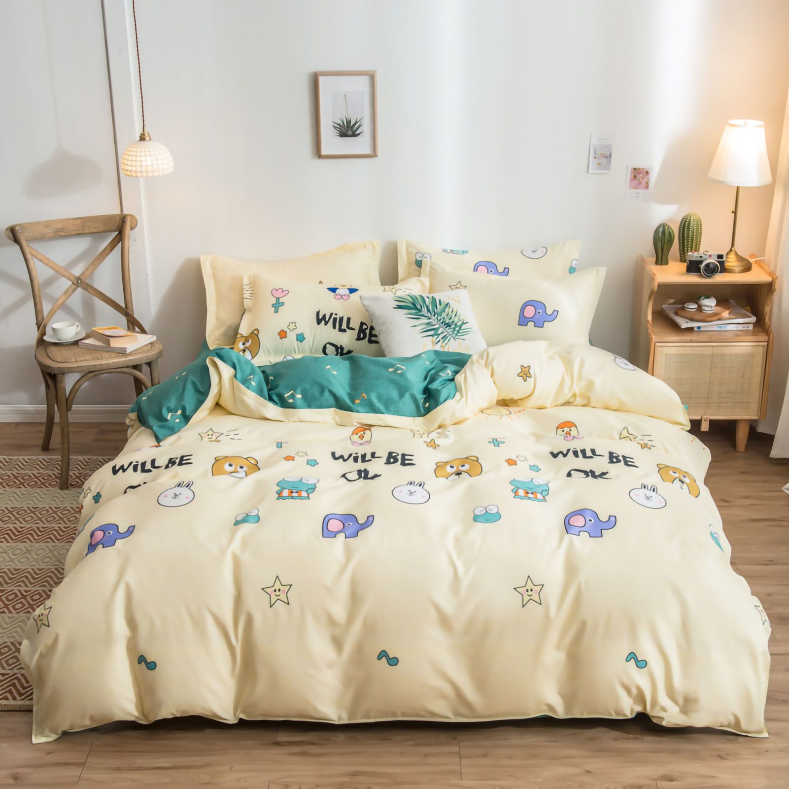 Skin Friendly Quilt Cover Thickened Polyester Soft Brushed Duvet Cover Quilt Bedding for Dormitory Bedroom Animal 180x220cm - Image 1