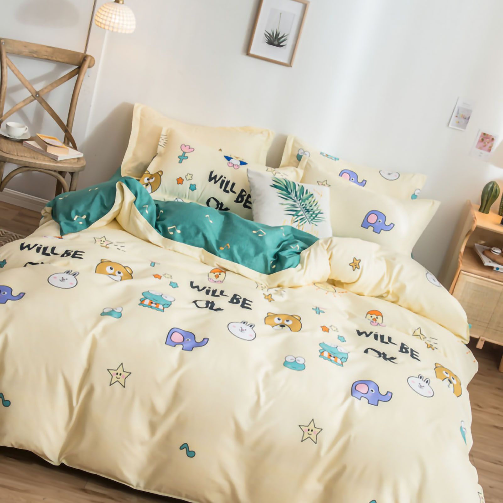 Skin Friendly Quilt Cover Thickened Polyester Soft Brushed Duvet Cover Quilt Bedding for Dormitory Bedroom Animal 180x220cm - Image 3