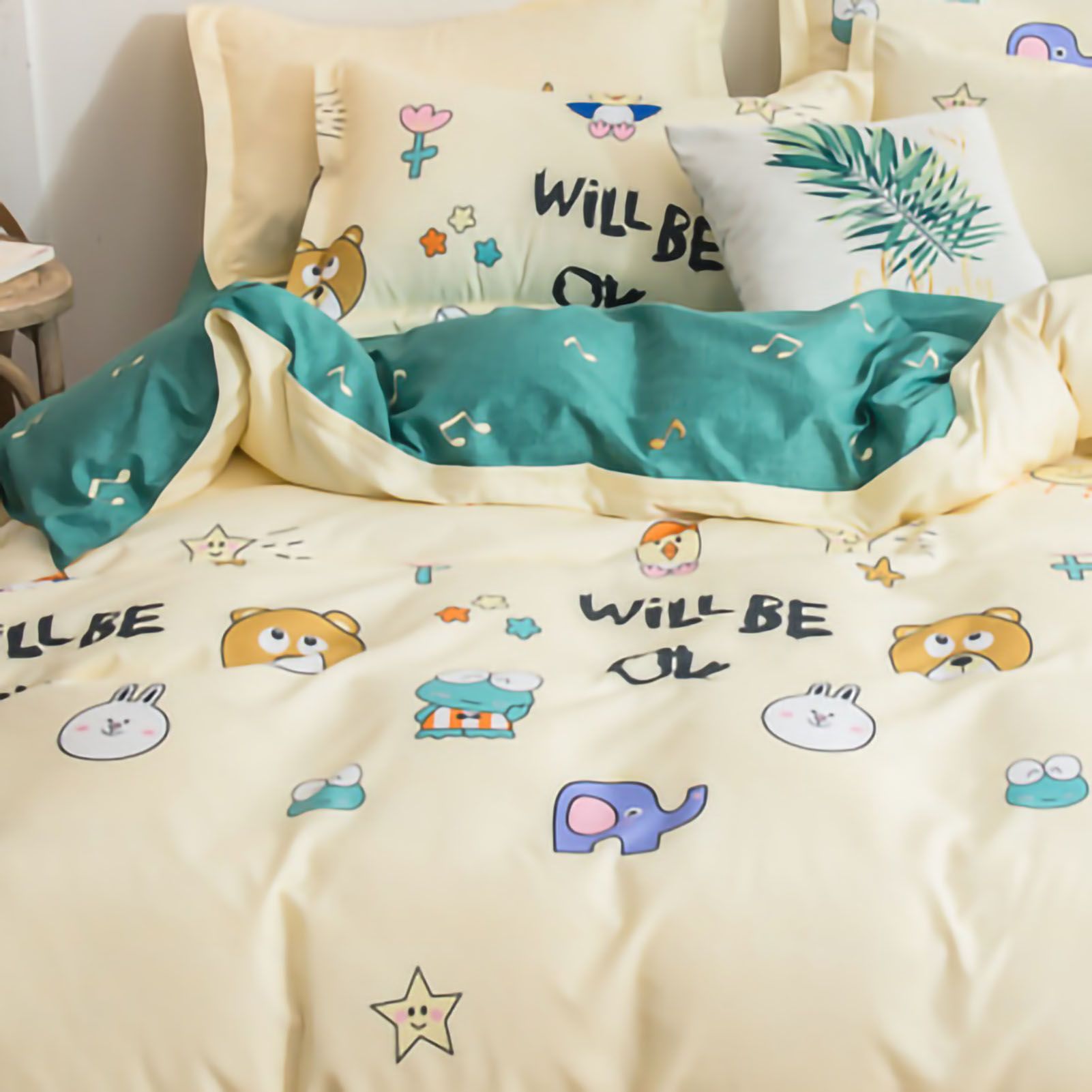 Skin Friendly Quilt Cover Thickened Polyester Soft Brushed Duvet Cover Quilt Bedding for Dormitory Bedroom Animal 180x220cm - Image 5