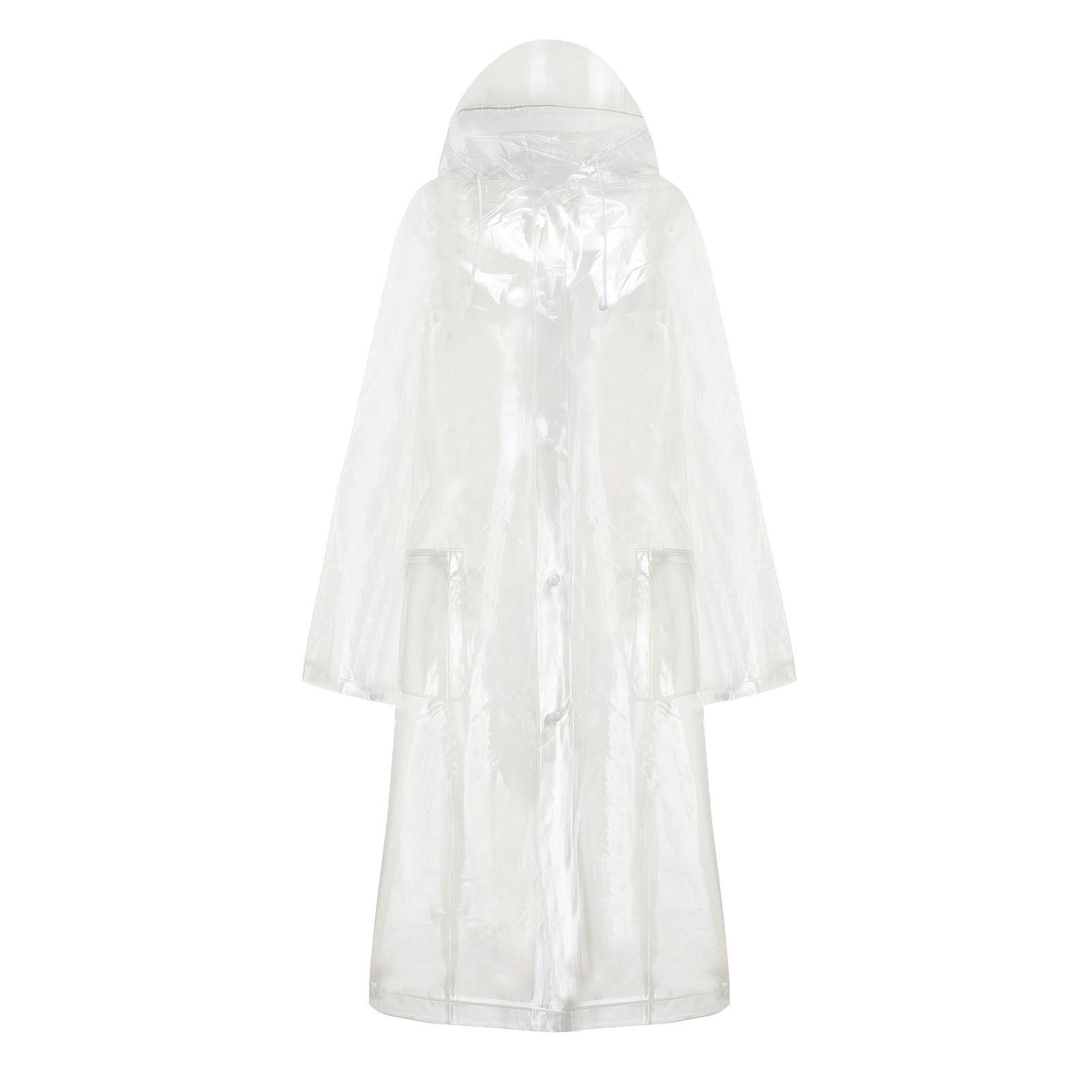 Raincoat Transparent Personality Foldable Wear Resistant Rain Cape for Student Cycling Transparent Backpack Style L - Image 1