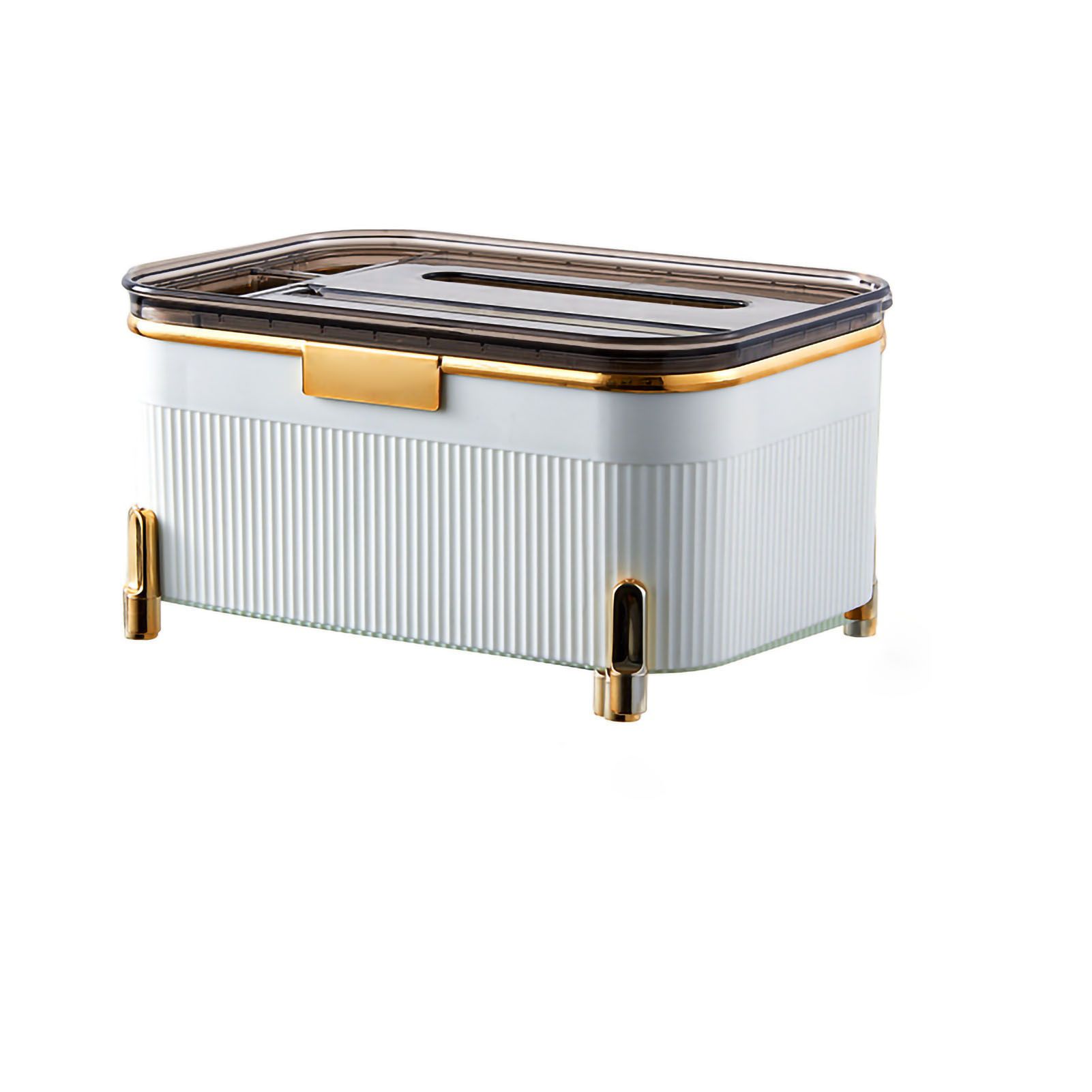 Multifunctional Tissue Box Household Desktop Storage Box Tissue Holder Box for Living Room Office White - Image 1