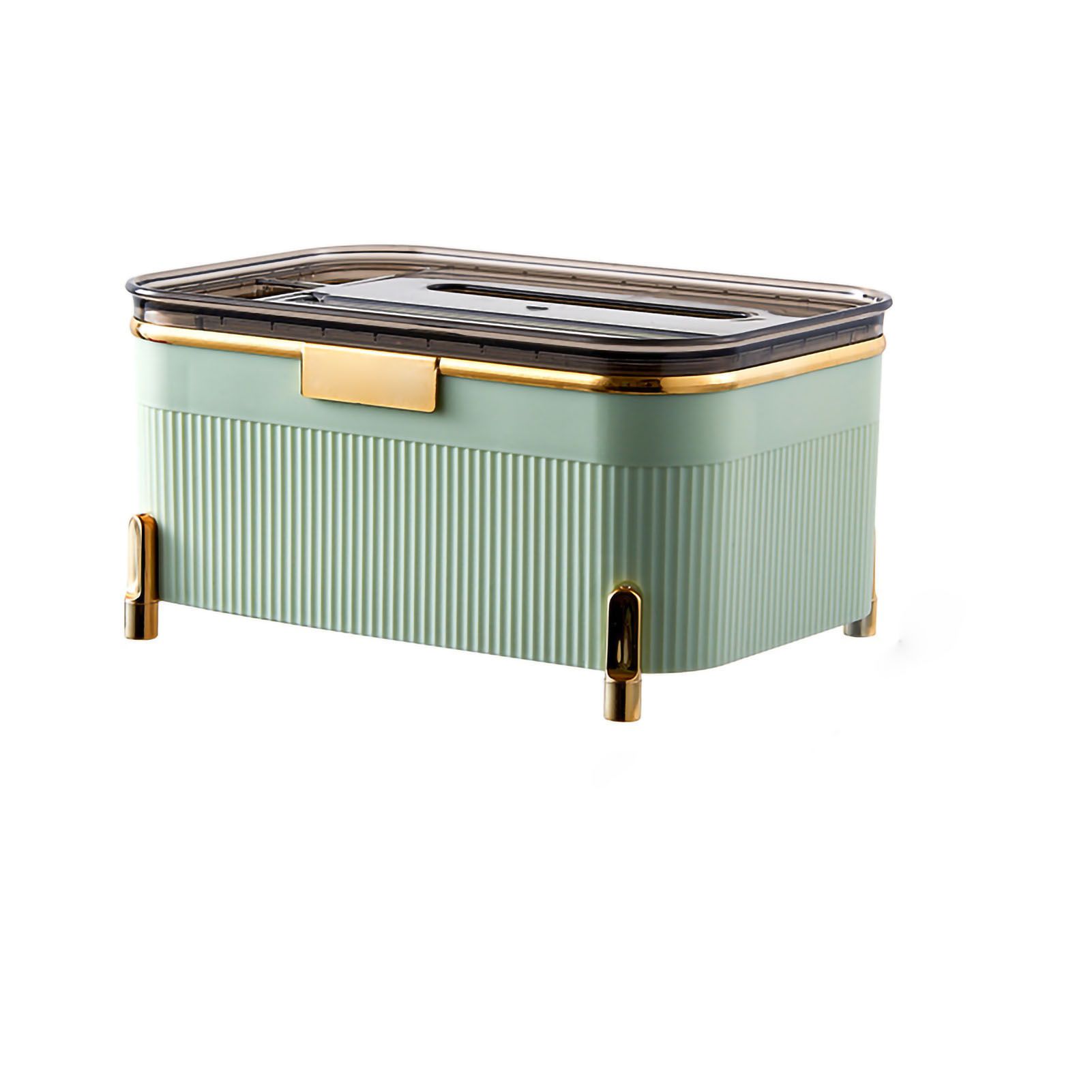 Multifunctional Tissue Box Household Desktop Storage Box Tissue Holder Box for Living Room Office Light Green - Image 1