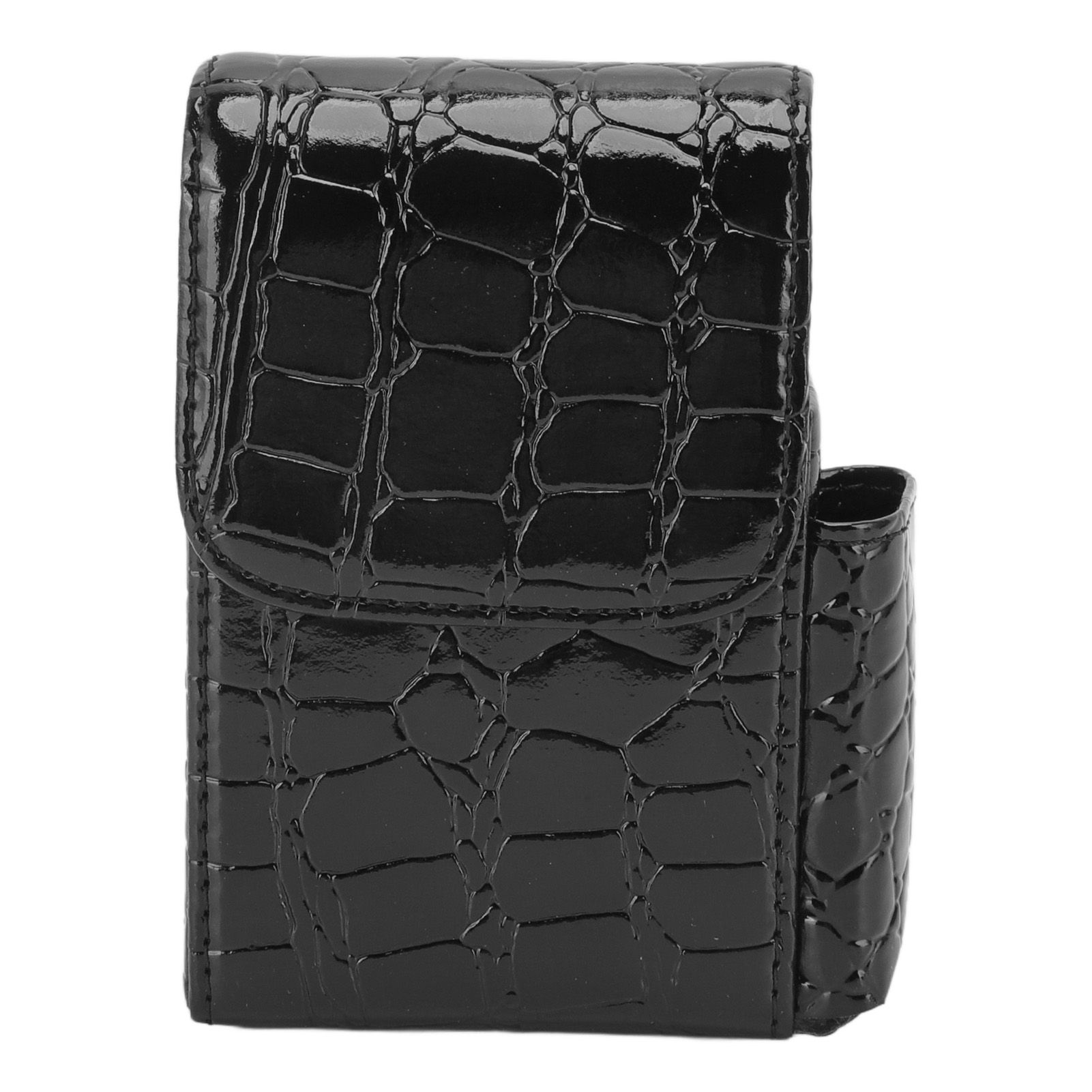 PU Leather Cigarette Box Multifunctional 20 Cigarettes Capacity Portable Card Case for Daily Home Black - Image 2