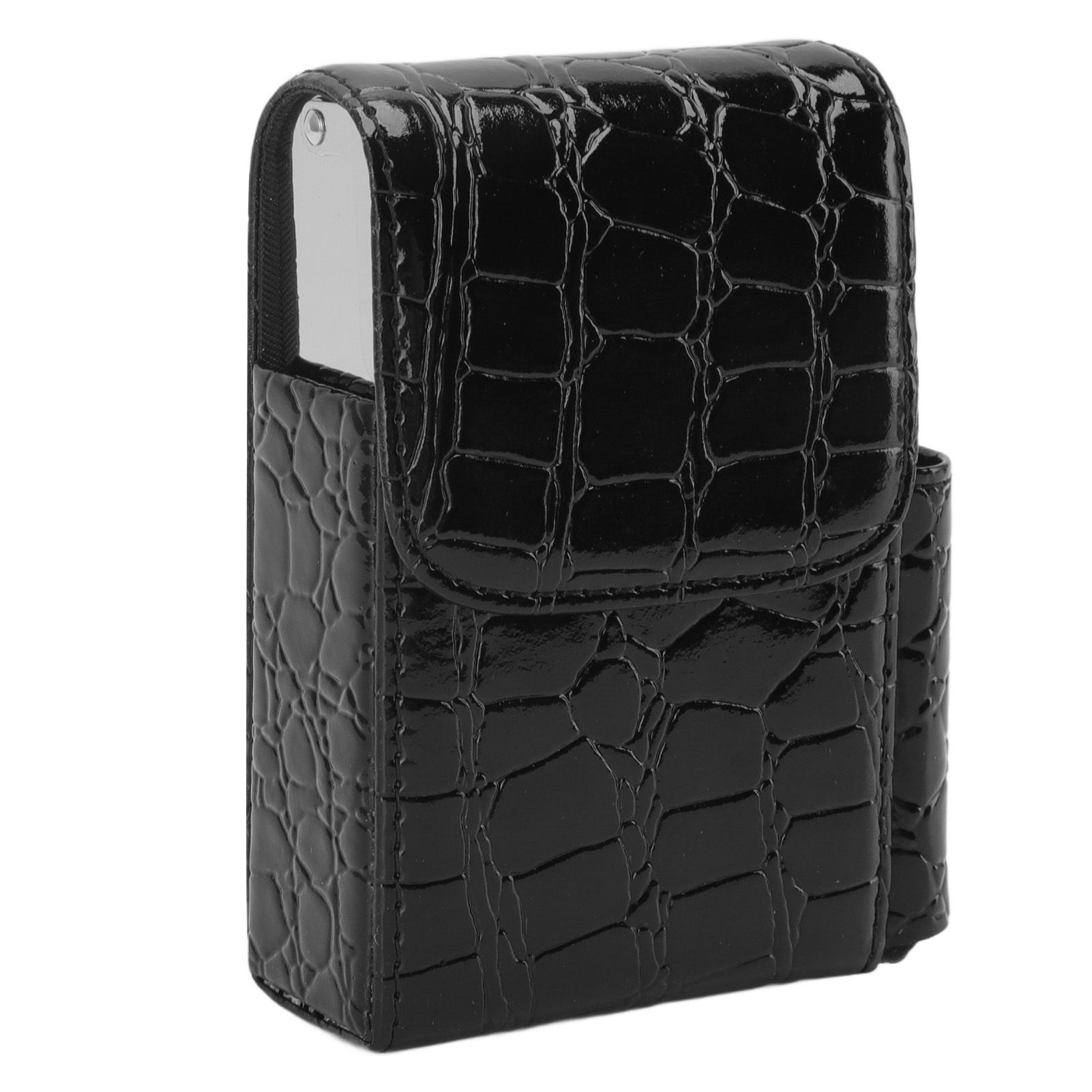 PU Leather Cigarette Box Multifunctional 20 Cigarettes Capacity Portable Card Case for Daily Home Black - Image 3
