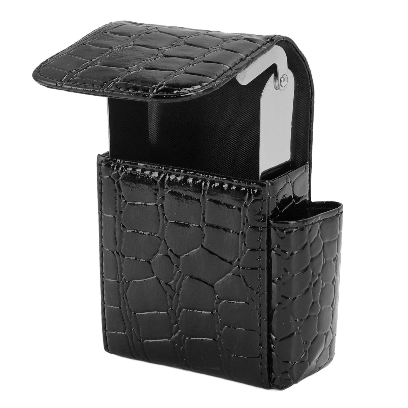 PU Leather Cigarette Box Multifunctional 20 Cigarettes Capacity Portable Card Case for Daily Home Black - Image 4