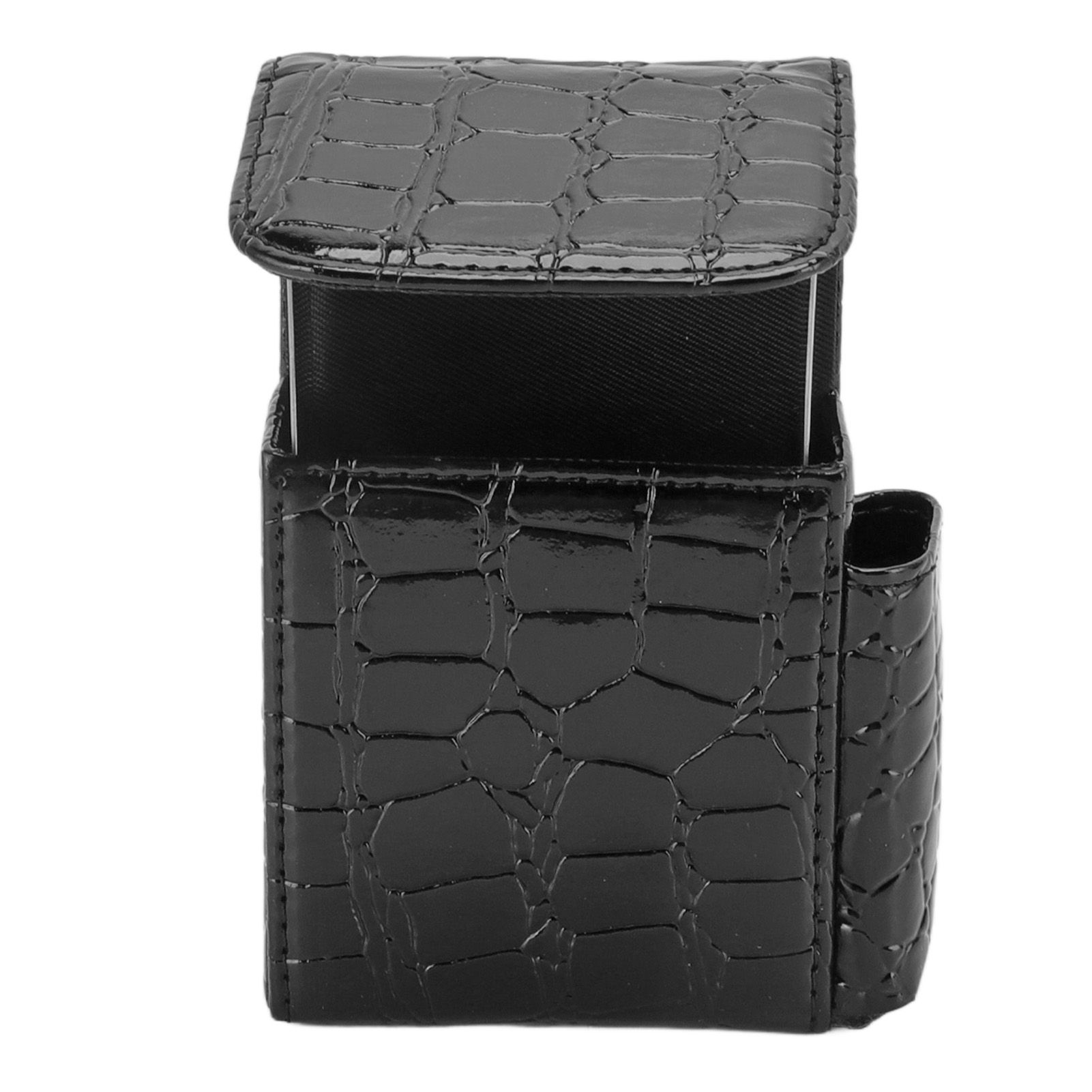 PU Leather Cigarette Box Multifunctional 20 Cigarettes Capacity Portable Card Case for Daily Home Black - Image 5
