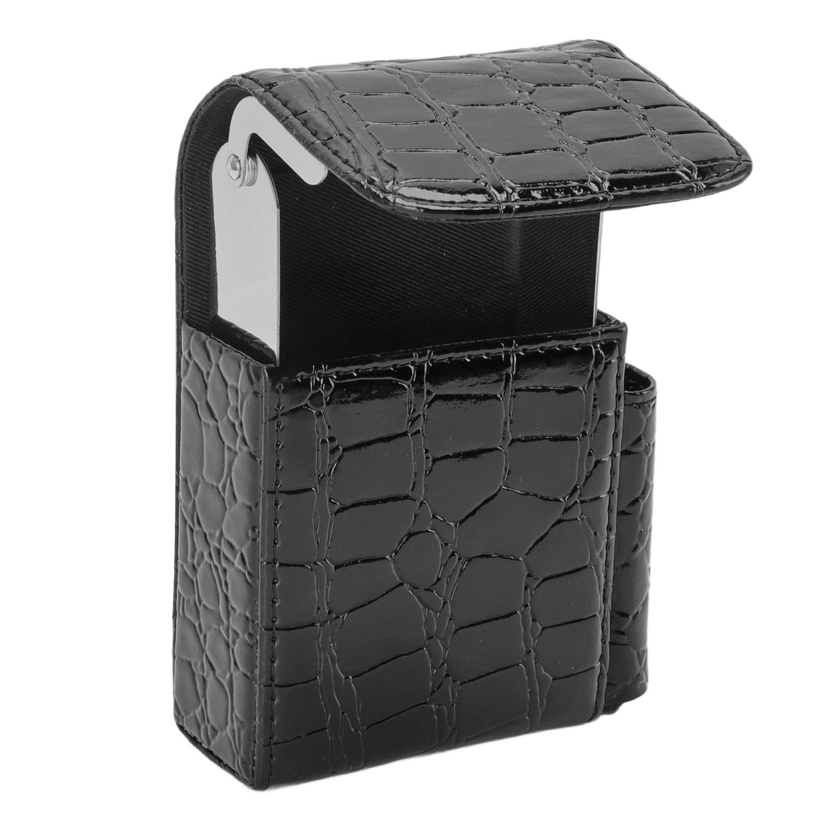PU Leather Cigarette Box Multifunctional 20 Cigarettes Capacity Portable Card Case for Daily Home Black - Image 6