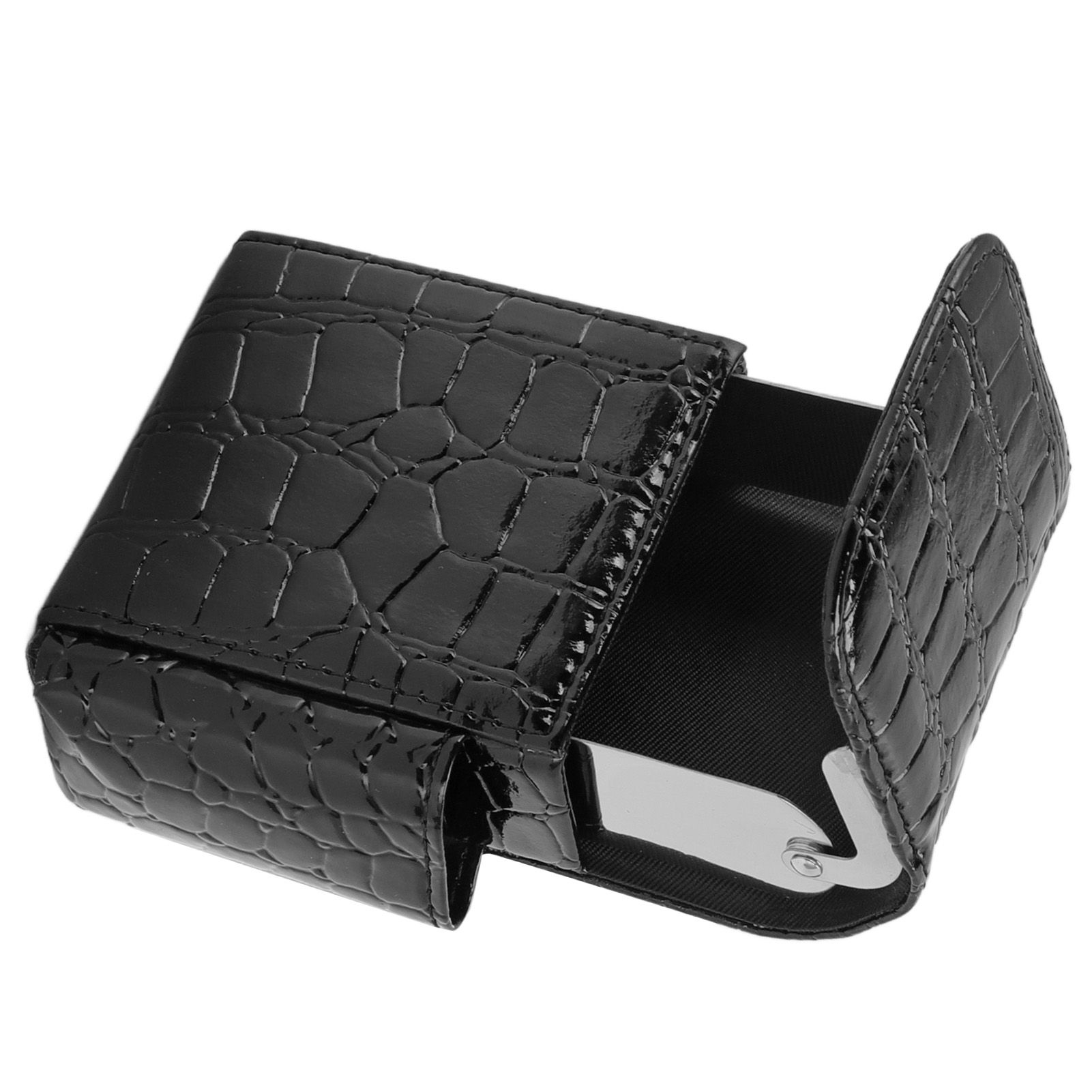 PU Leather Cigarette Box Multifunctional 20 Cigarettes Capacity Portable Card Case for Daily Home Black - Image 7
