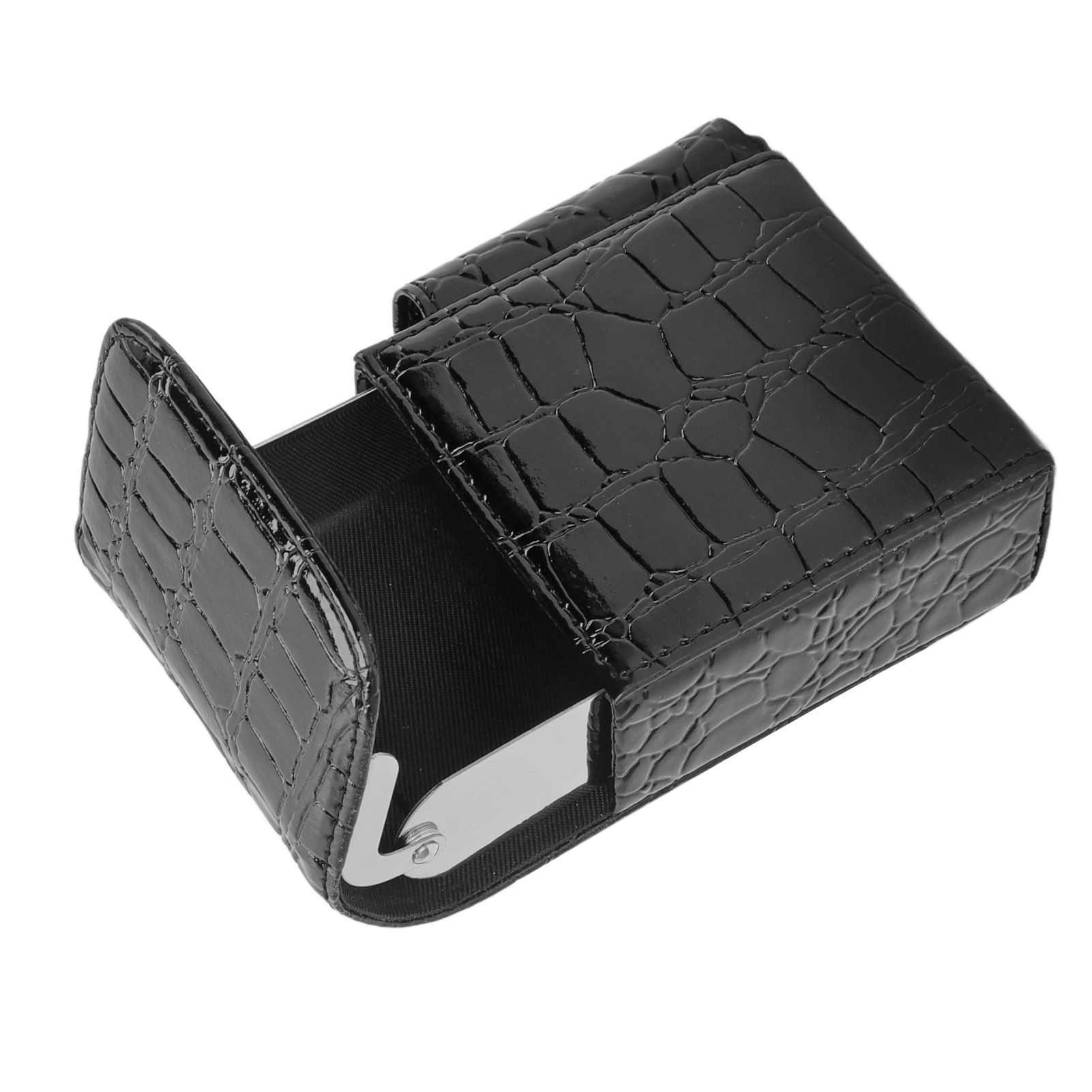 PU Leather Cigarette Box Multifunctional 20 Cigarettes Capacity Portable Card Case for Daily Home Black - Image 8