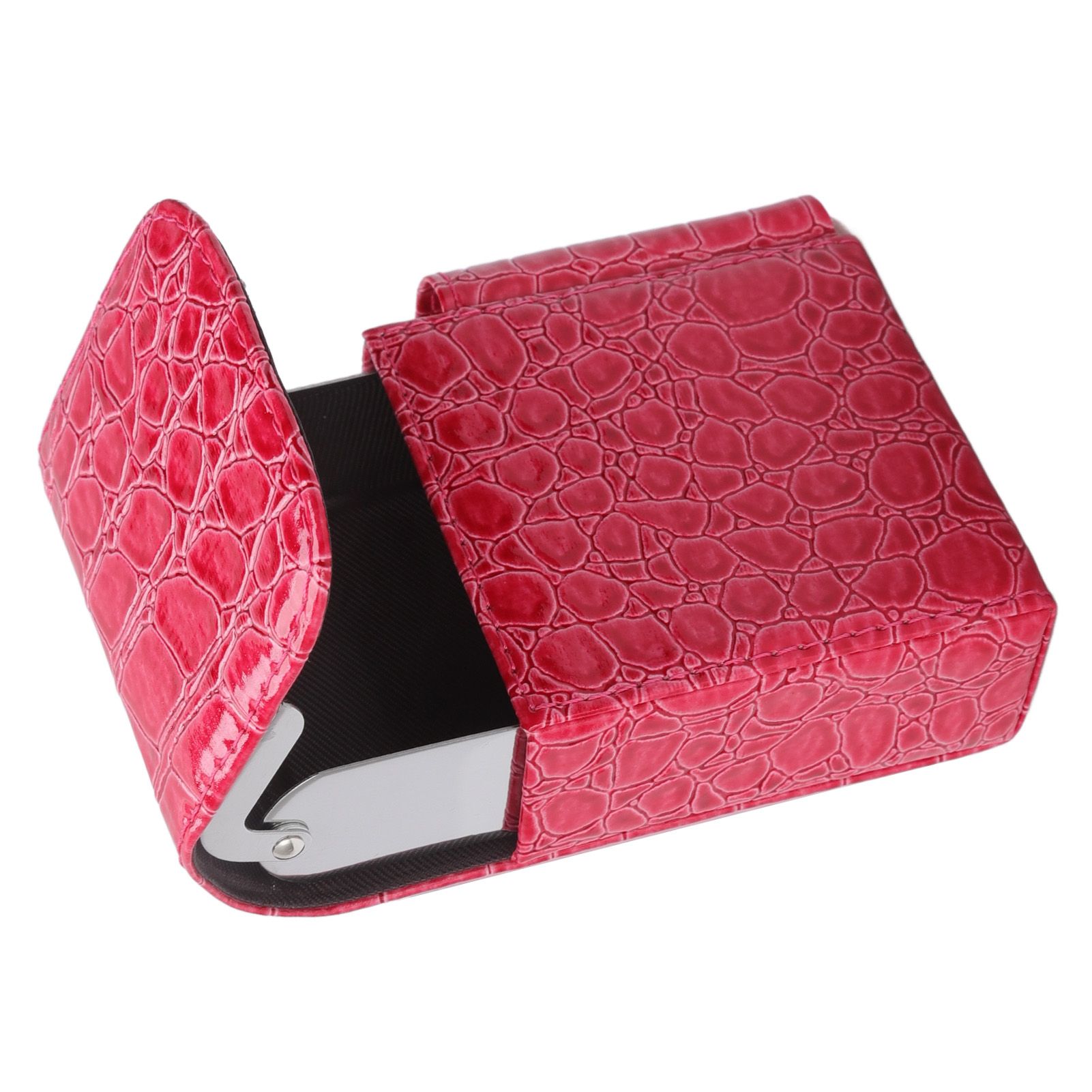 PU Leather Cigarette Box Multifunctional 20 Cigarettes Capacity Portable Card Case for Daily Home Rose Red - Image 7