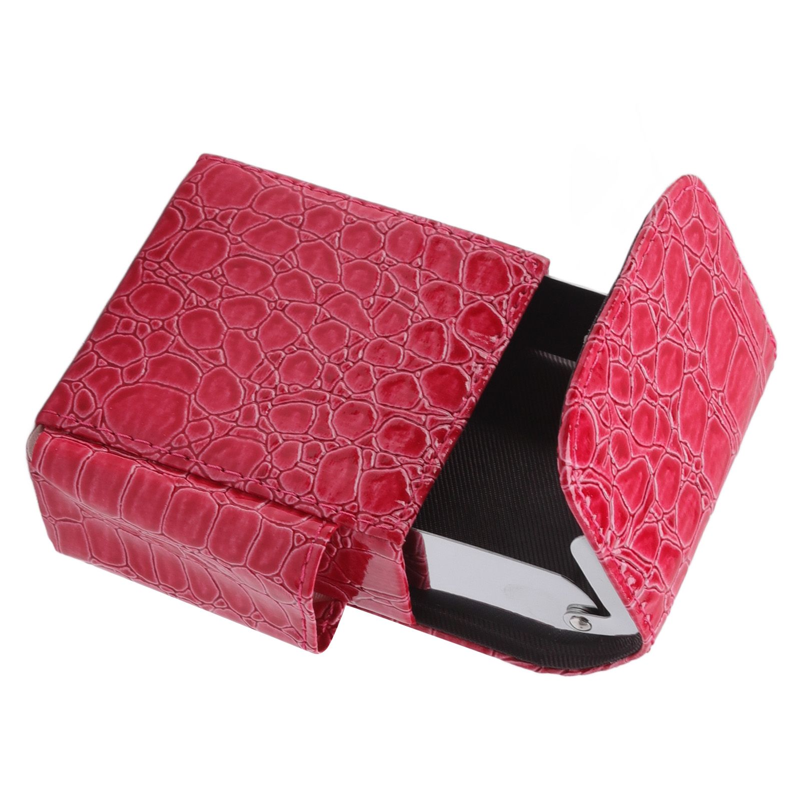 PU Leather Cigarette Box Multifunctional 20 Cigarettes Capacity Portable Card Case for Daily Home Rose Red - Image 8
