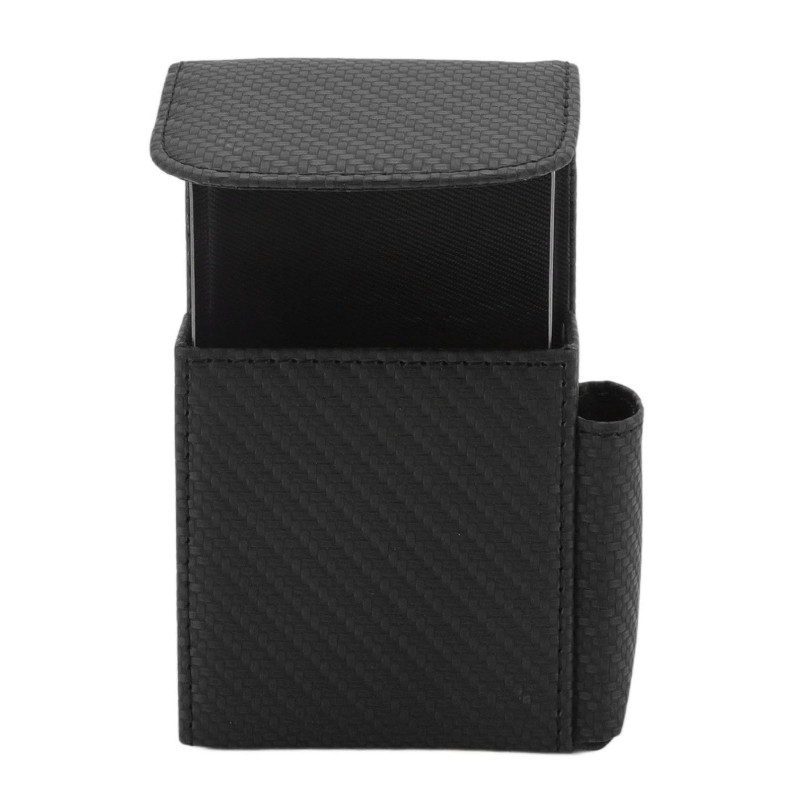 PU Leather Cigarette Box Woven Pattern Cigarette and Lighter Holder Multifunctional 20 Pieces Cigarette Case Black - Image 5