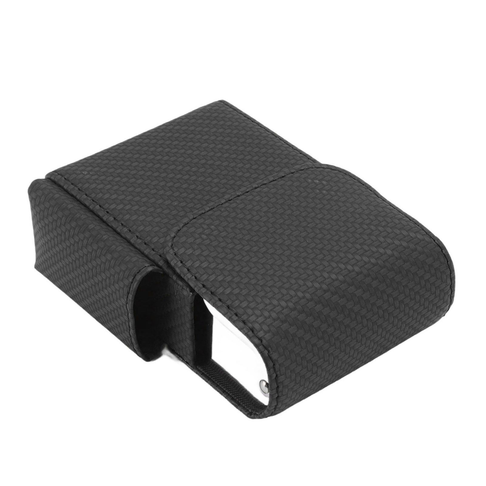 PU Leather Cigarette Box Woven Pattern Cigarette and Lighter Holder Multifunctional 20 Pieces Cigarette Case Black - Image 7