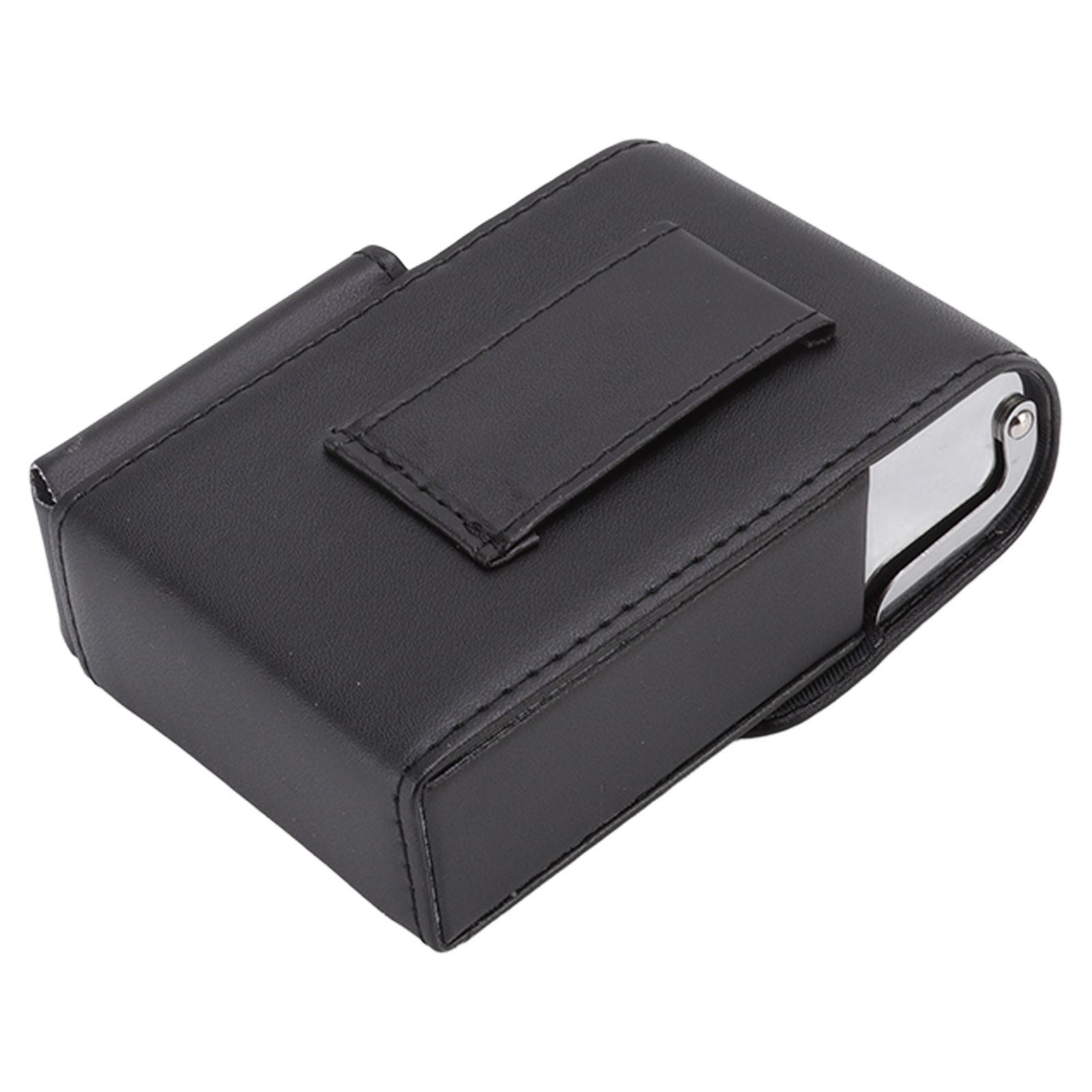 PU Cigarette Case with Lighter Holder 20 Packs Cigarette Box Wallet Design for Men Smoke Tools Black - Image 4