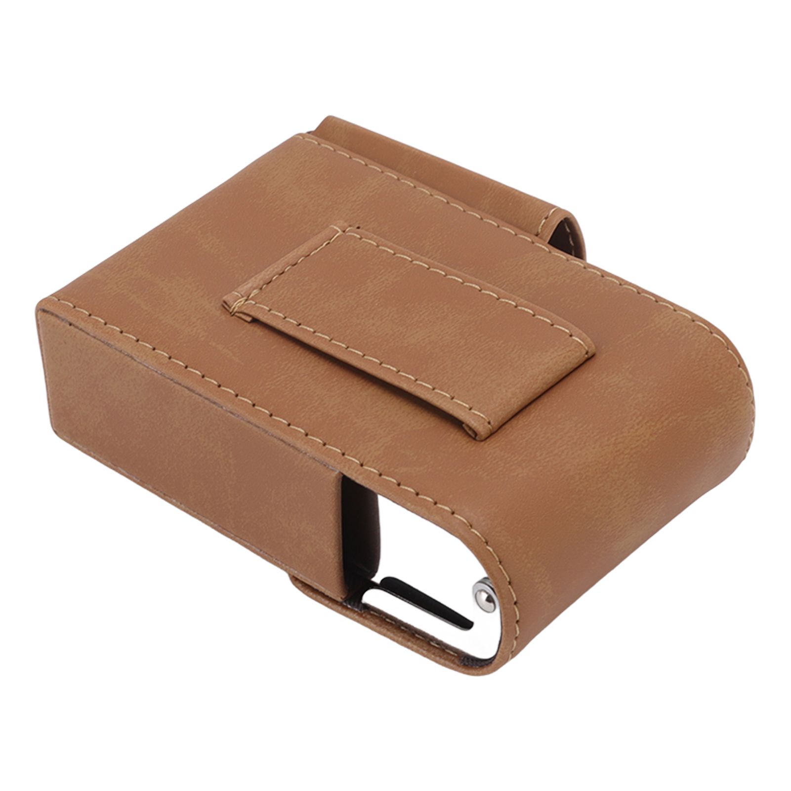 PU Cigarette Case with Lighter Holder 20 Packs Cigarette Box Wallet Design for Men Smoke Tools Brown - Image 4