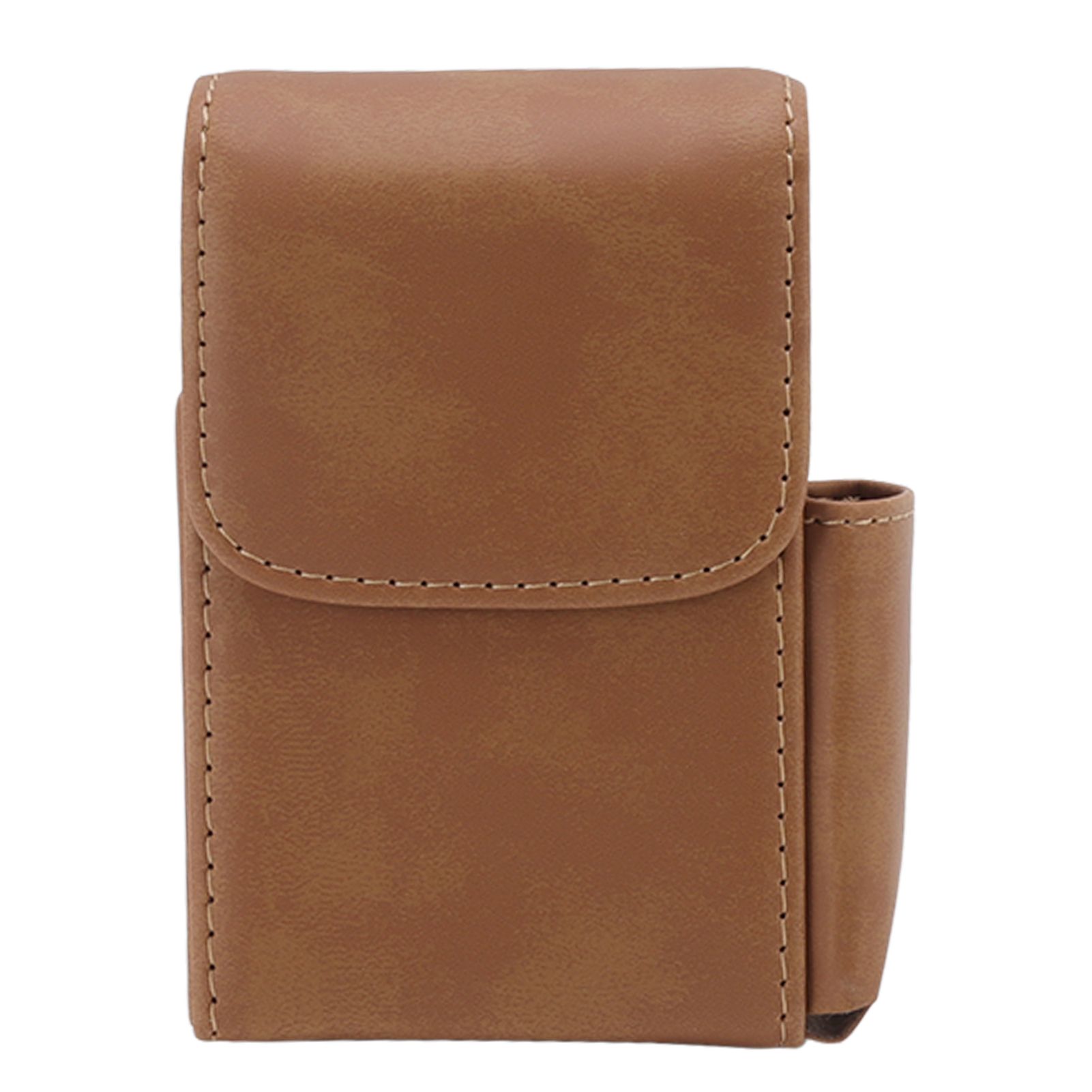 PU Cigarette Case with Lighter Holder 20 Packs Cigarette Box Wallet Design for Men Smoke Tools Brown - Image 6