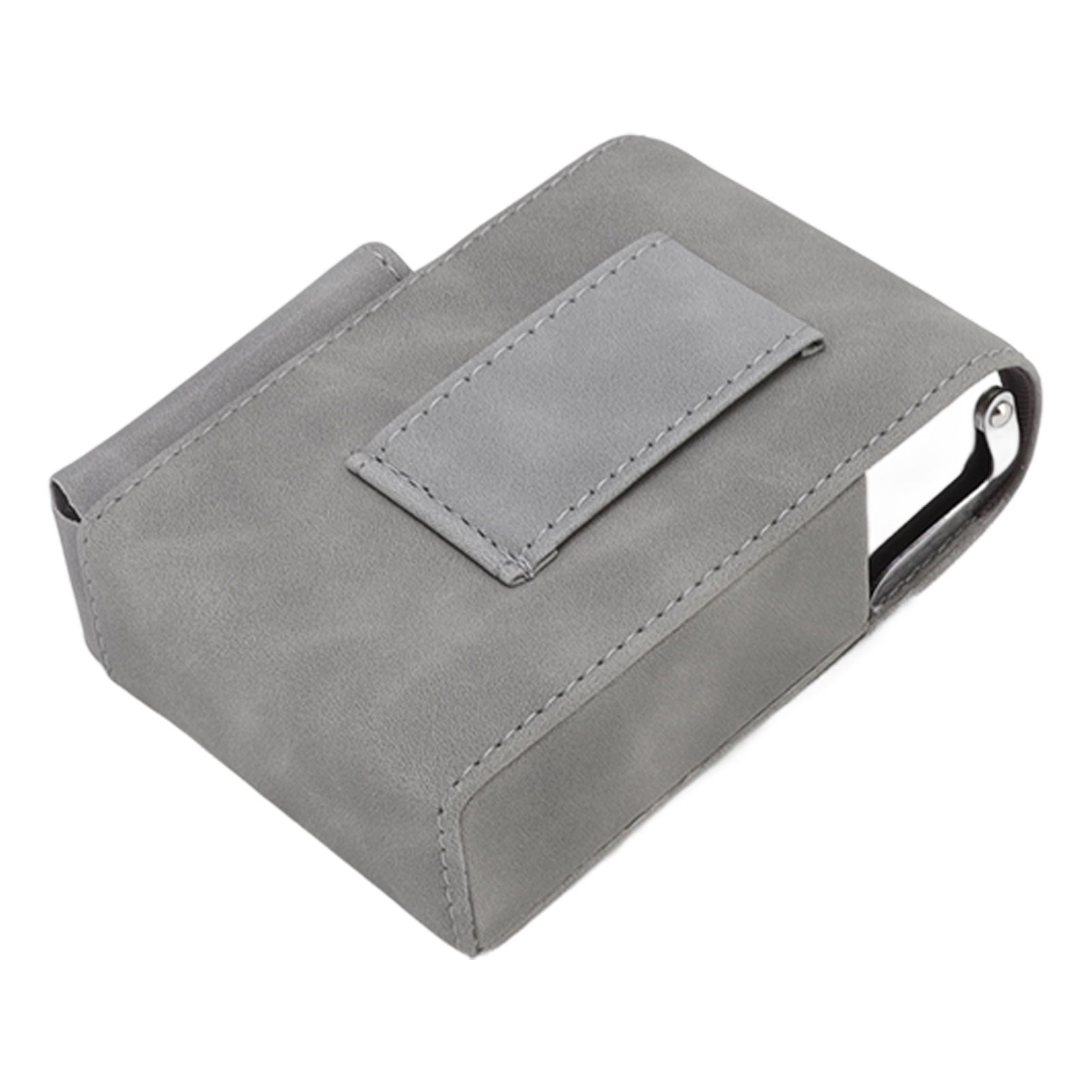 PU Cigarette Case with Lighter Holder 20 Packs Cigarette Box Wallet Design for Men Smoke Tools Gray - Image 6